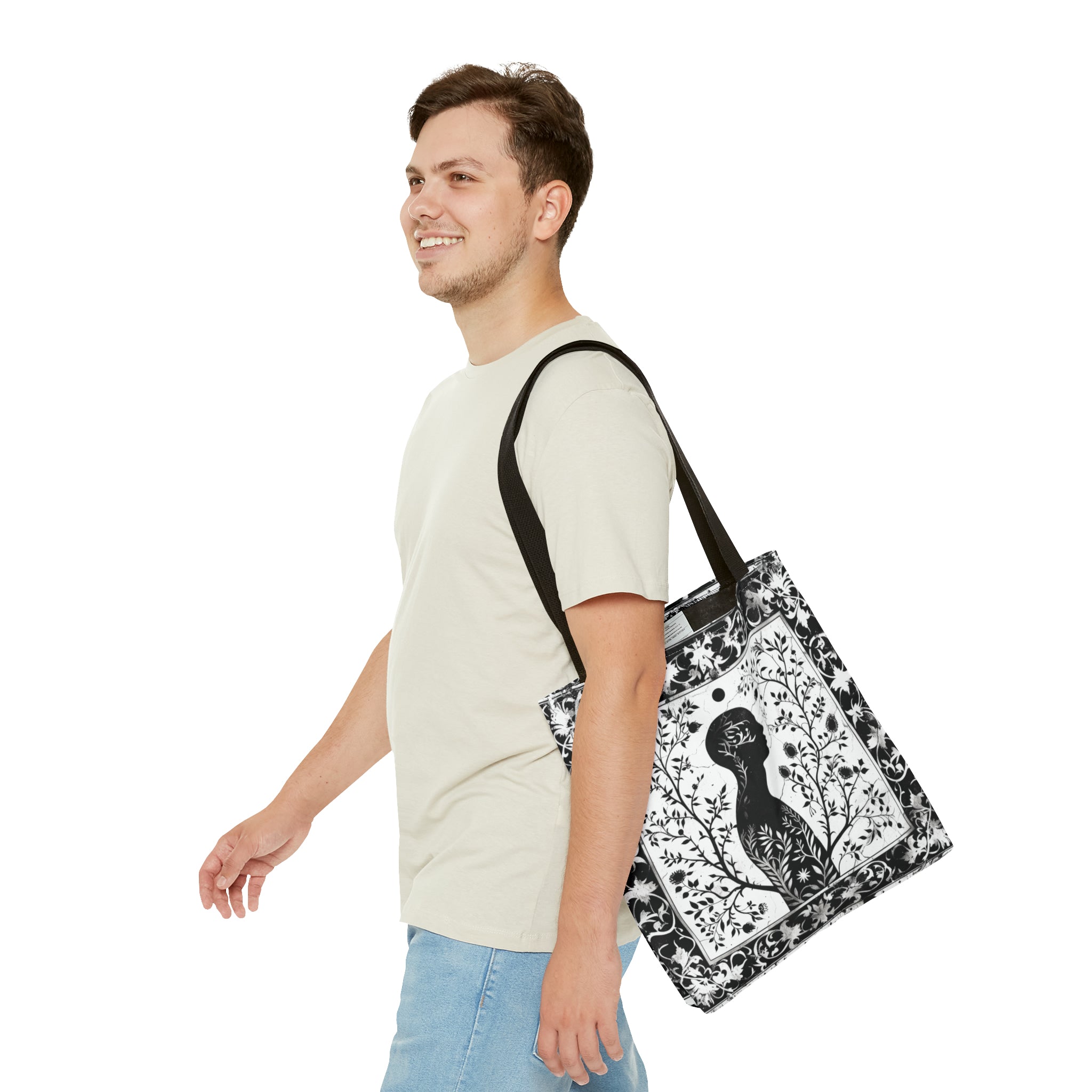 Black & White silhouette Tote Bag (AOP)