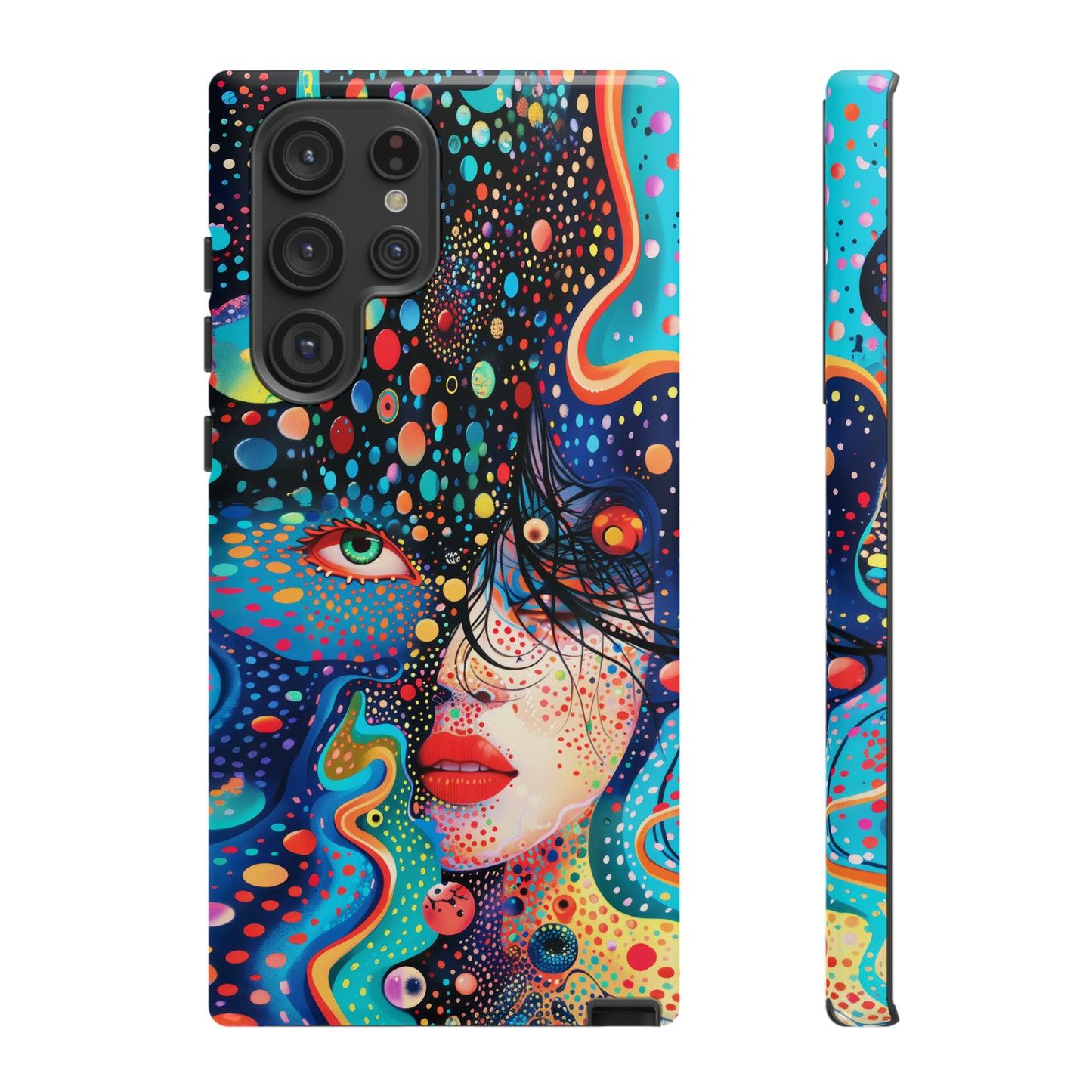 Phone Case, dream in color, Artistic design, Tough Case, Colorful whimsical flower design, iPhone 15, 14, 13, 12, 11, Samsung, Pixel