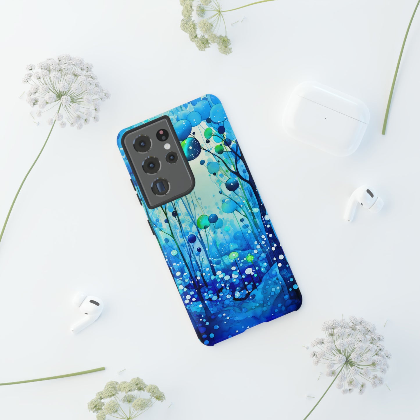 Blue fantasy forest Tough Cases
