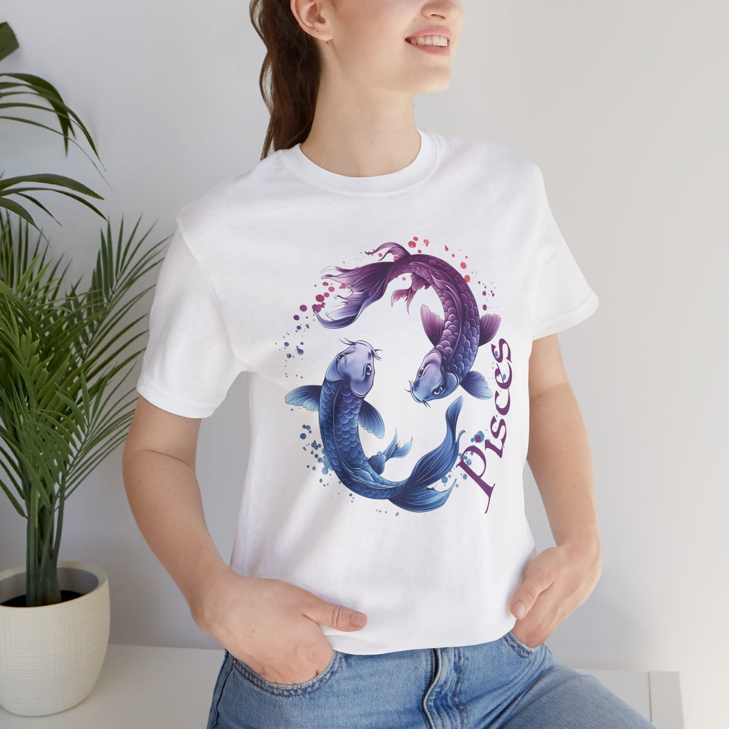 Pisces Artistic Zodiac Unisex Tee, Jersey Short Sleeve Tee, Your Perfect Everyday Favorite