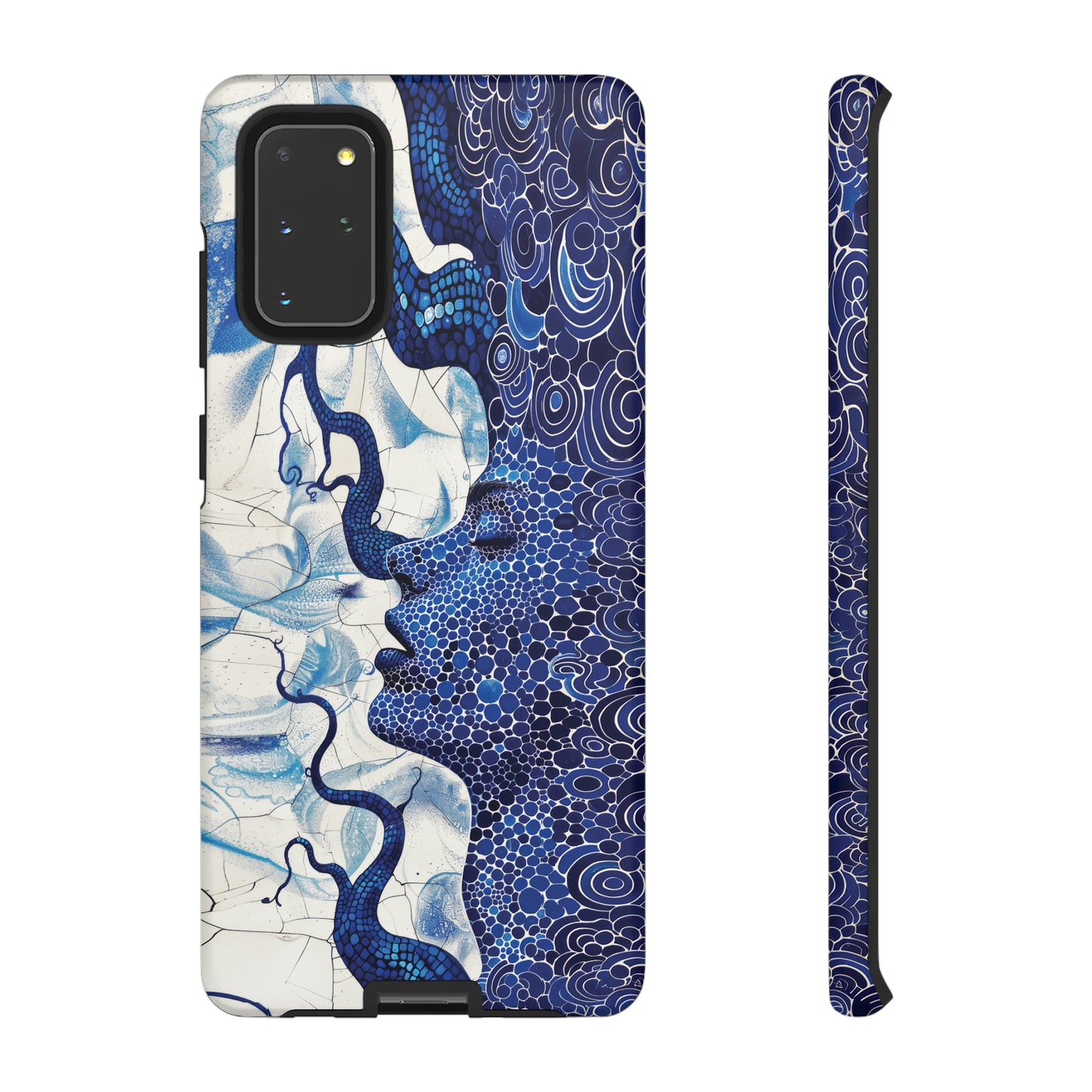 Phone Case, blue woman Artistic design, Tough Case, Colorful whimsical fantasy design, iPhone 15, 14, 13, 12, 11, Samsung, Pixel