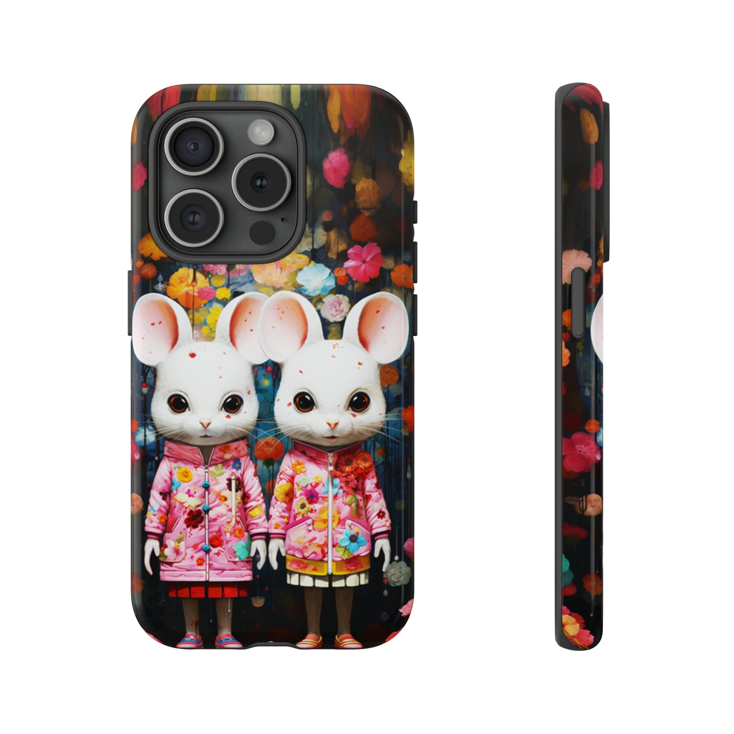 Two mice and flowers Tough Cases