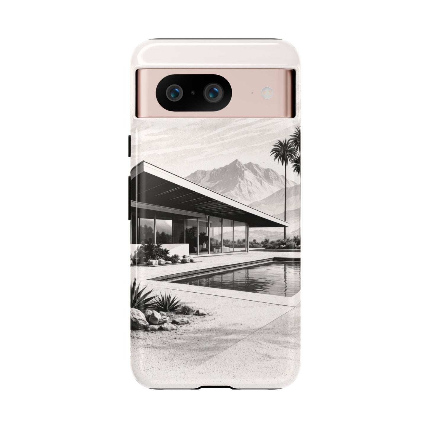 Mid-Century Palm Springs Phone Case – Retro Modern Desert House Design