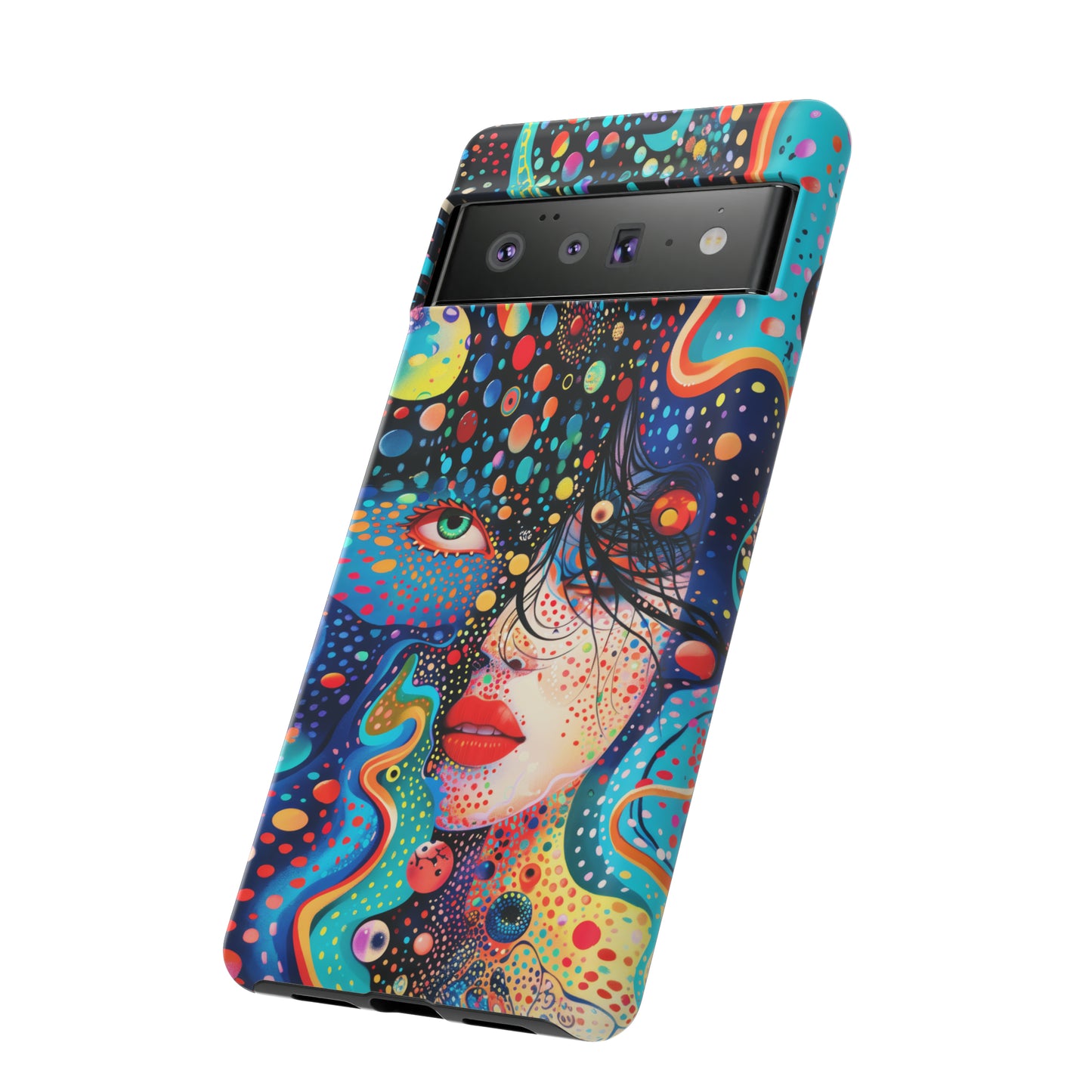 Phone Case, dream in color, Artistic design, Tough Case, Colorful whimsical flower design, iPhone 15, 14, 13, 12, 11, Samsung, Pixel