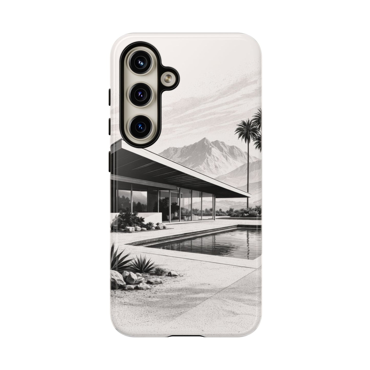 Mid-Century Palm Springs Phone Case – Retro Modern Desert House Design