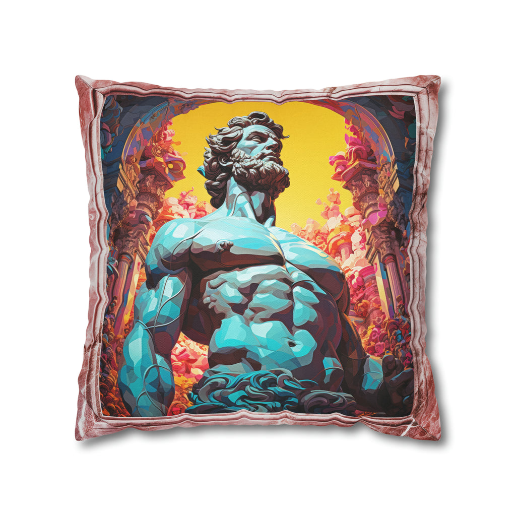 Hercules in a faux pink marble frame 18"x18" Square Pillow Case