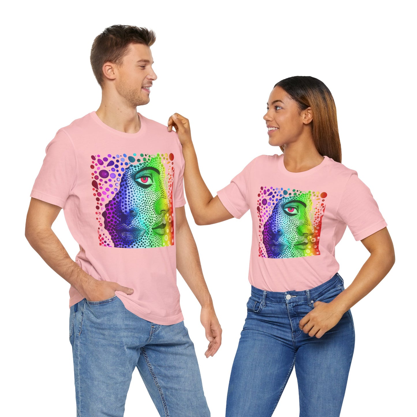 Two faced rainbow Unisex Jersey Short Sleeve Tee
