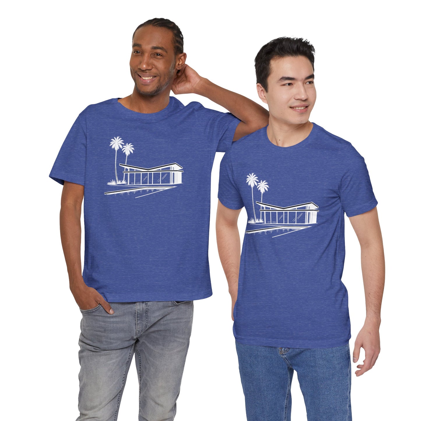 Mid-Century Modern House Tee Mid Century Icons series— Palm Tree Architectural Graphic Shirt, Mid Century modern, Palm Springs