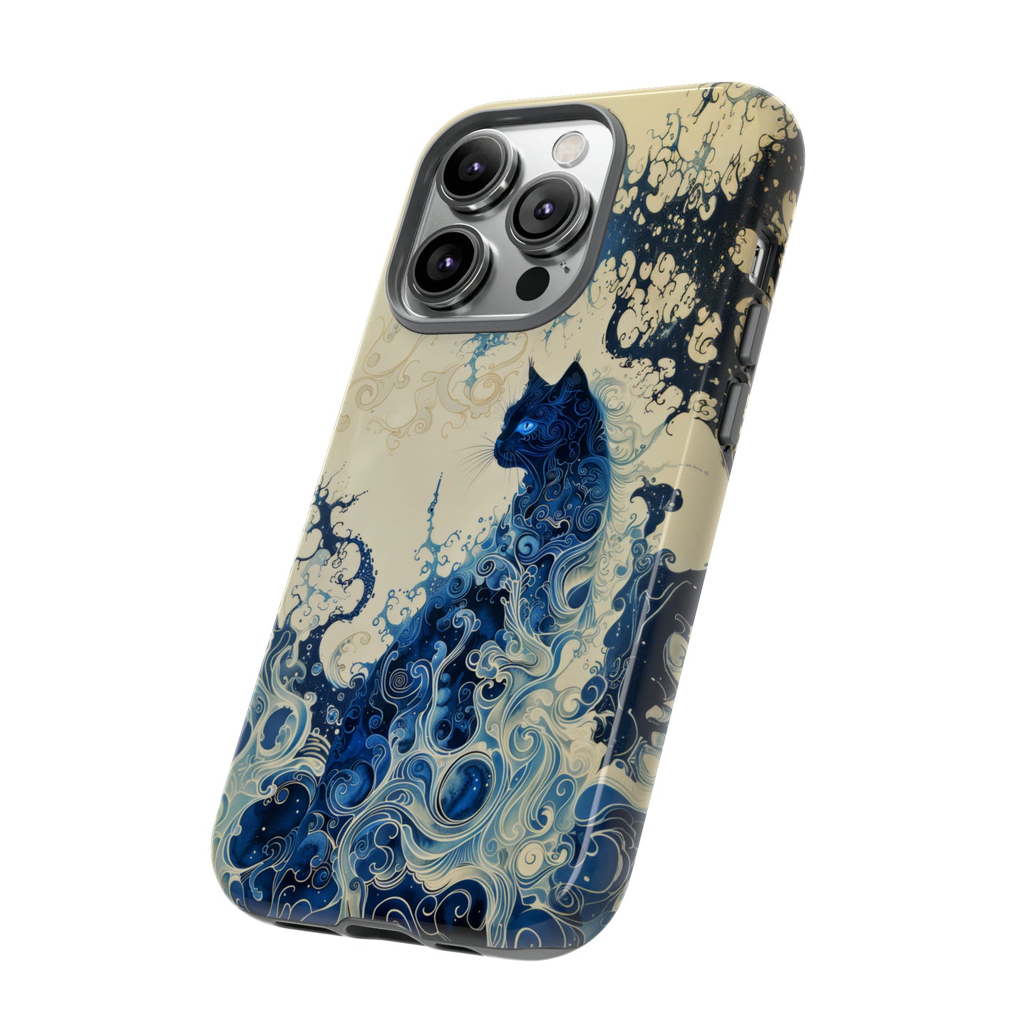 Black cat in smokeTough Cases