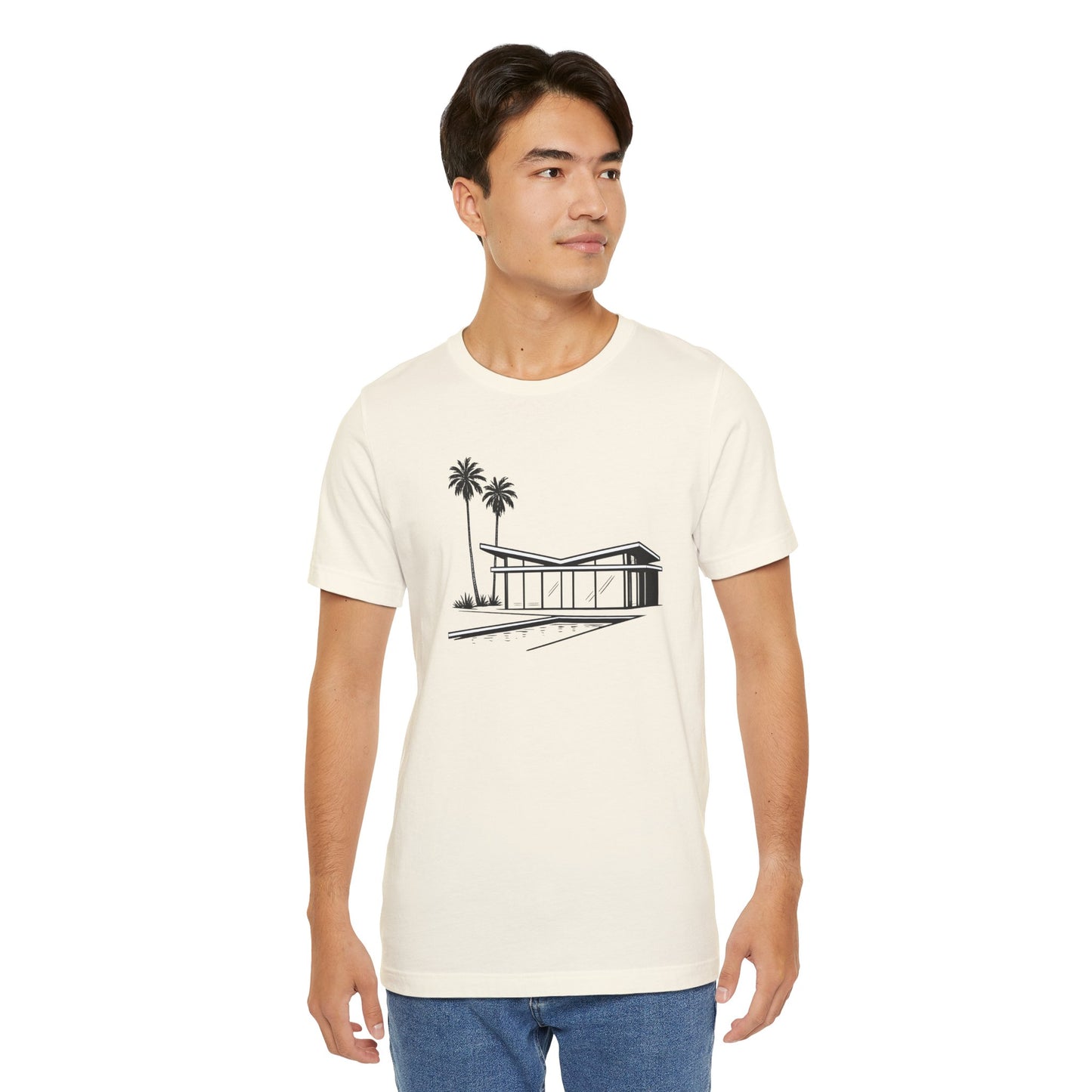 Mid-Century Modern House Tee Mid Century Icons series— Palm Tree Architectural Graphic Shirt, Mid Century modern, Palm Springs