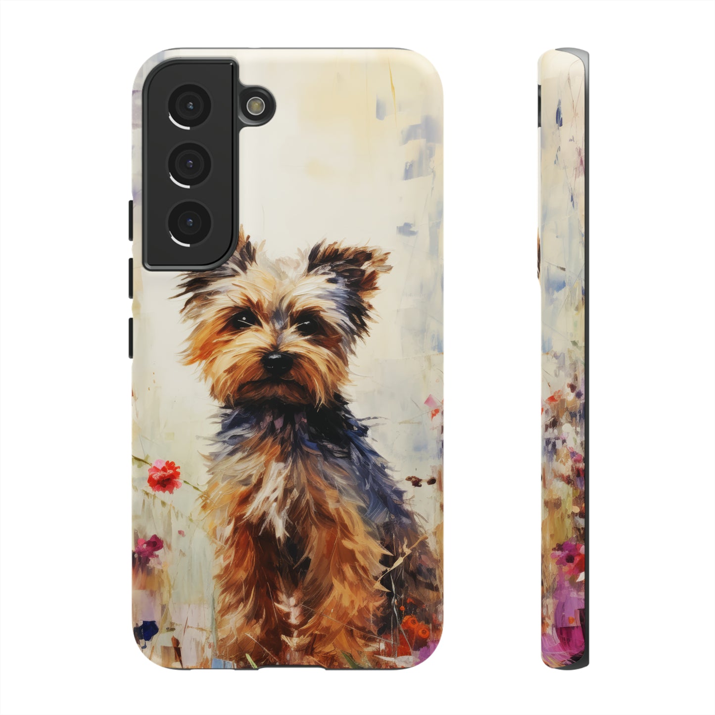 Yorkie in flowers Tough Cases