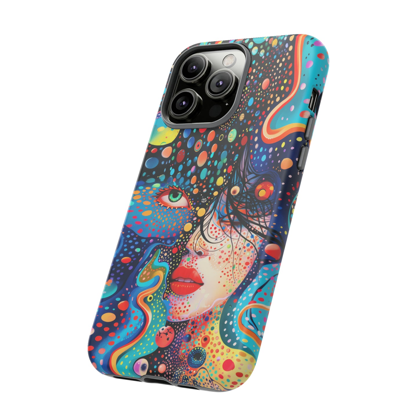 Phone Case, dream in color, Artistic design, Tough Case, Colorful whimsical flower design, iPhone 15, 14, 13, 12, 11, Samsung, Pixel