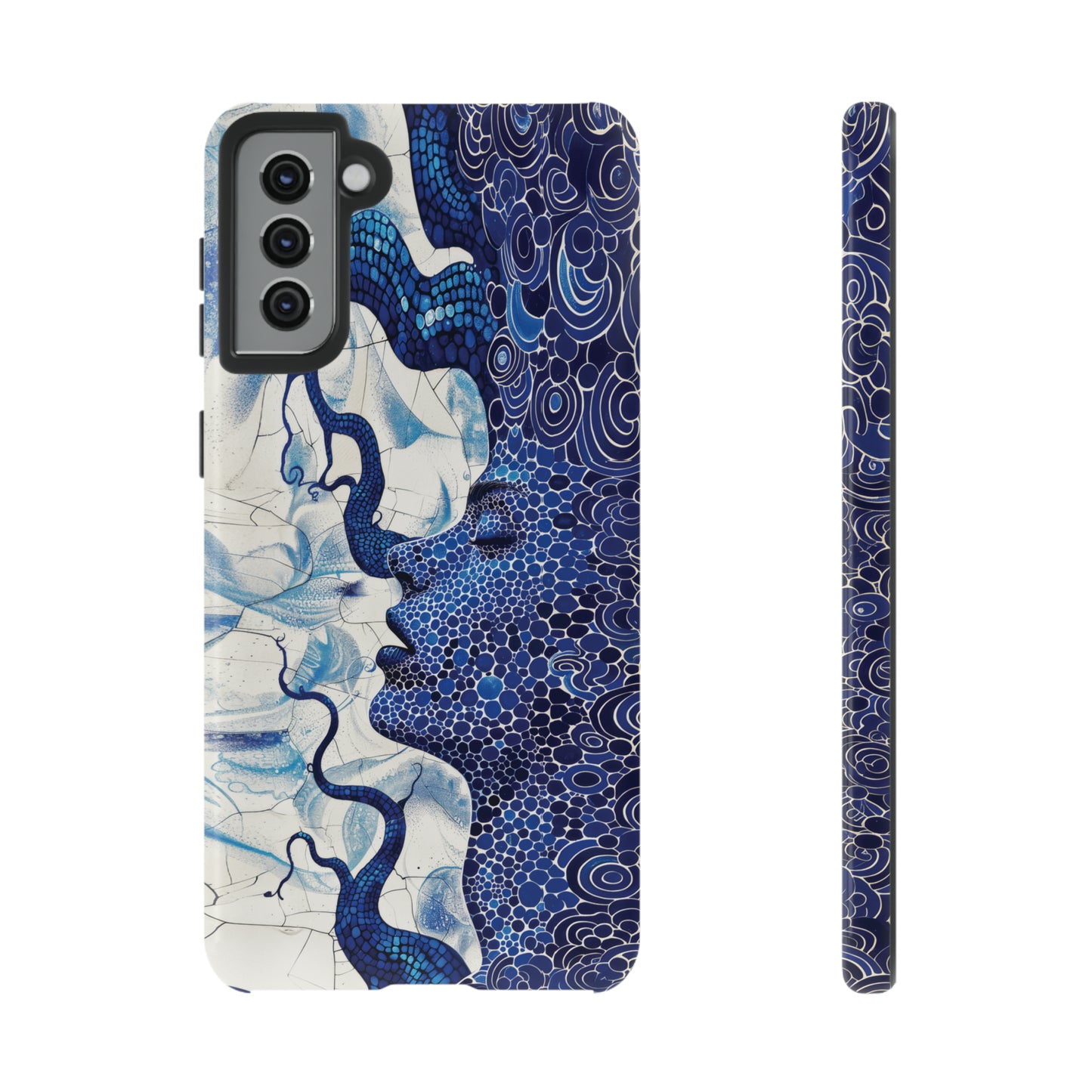 Phone Case, blue woman Artistic design, Tough Case, Colorful whimsical fantasy design, iPhone 15, 14, 13, 12, 11, Samsung, Pixel