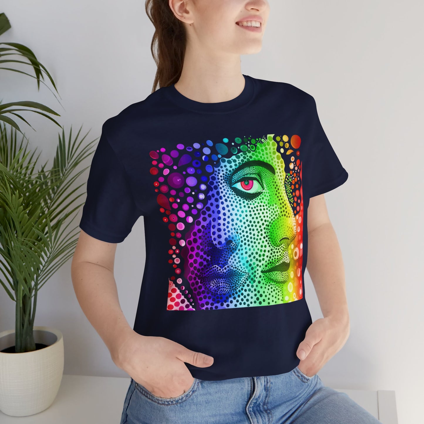 Two faced rainbow Unisex Jersey Short Sleeve Tee