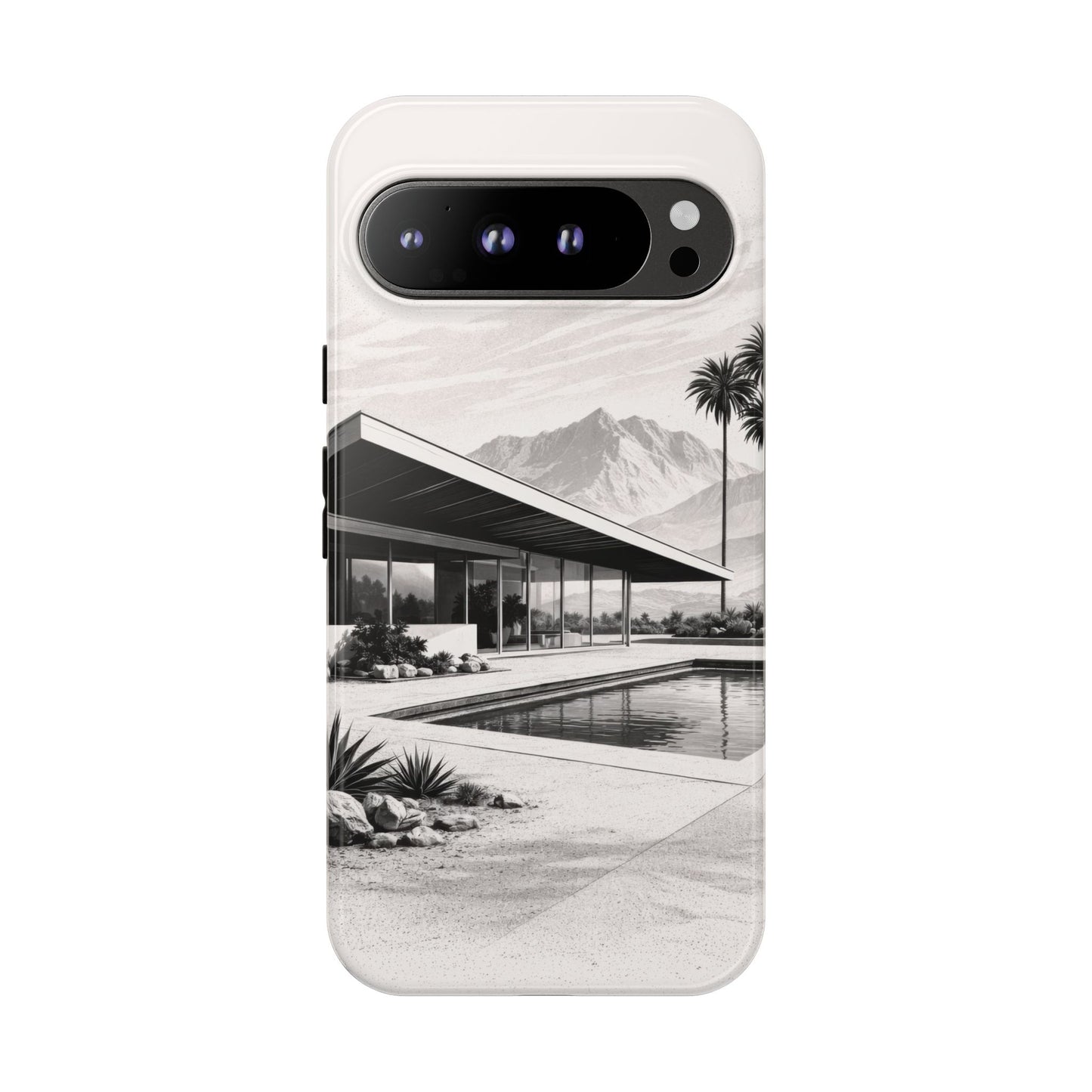 Mid-Century Palm Springs Phone Case – Retro Modern Desert House Design
