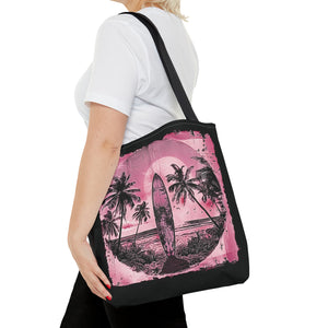Pink Vintage surfboard Tote Bag (AOP)