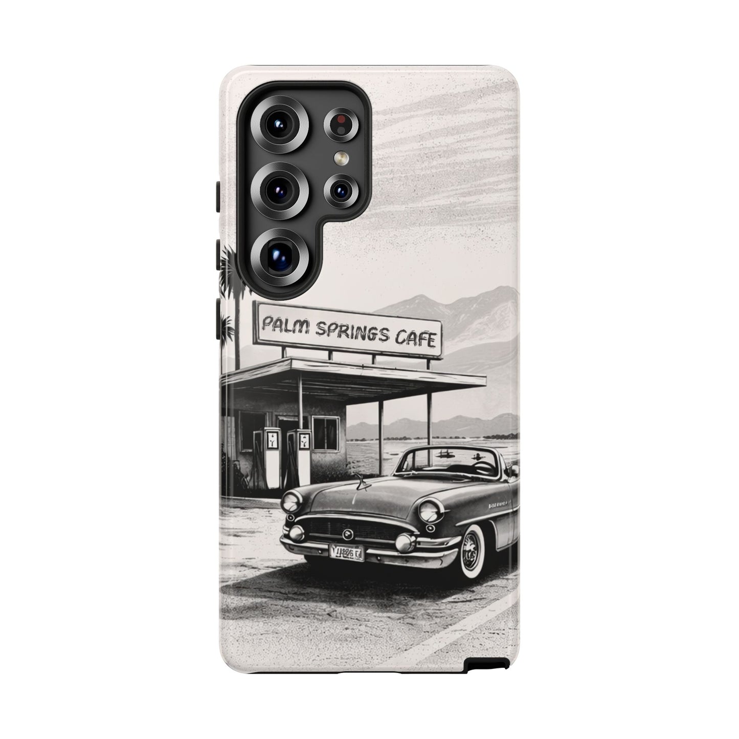 Vintage Palm Springs Cafe Phone Case – Retro Convertible Roadtrip Design