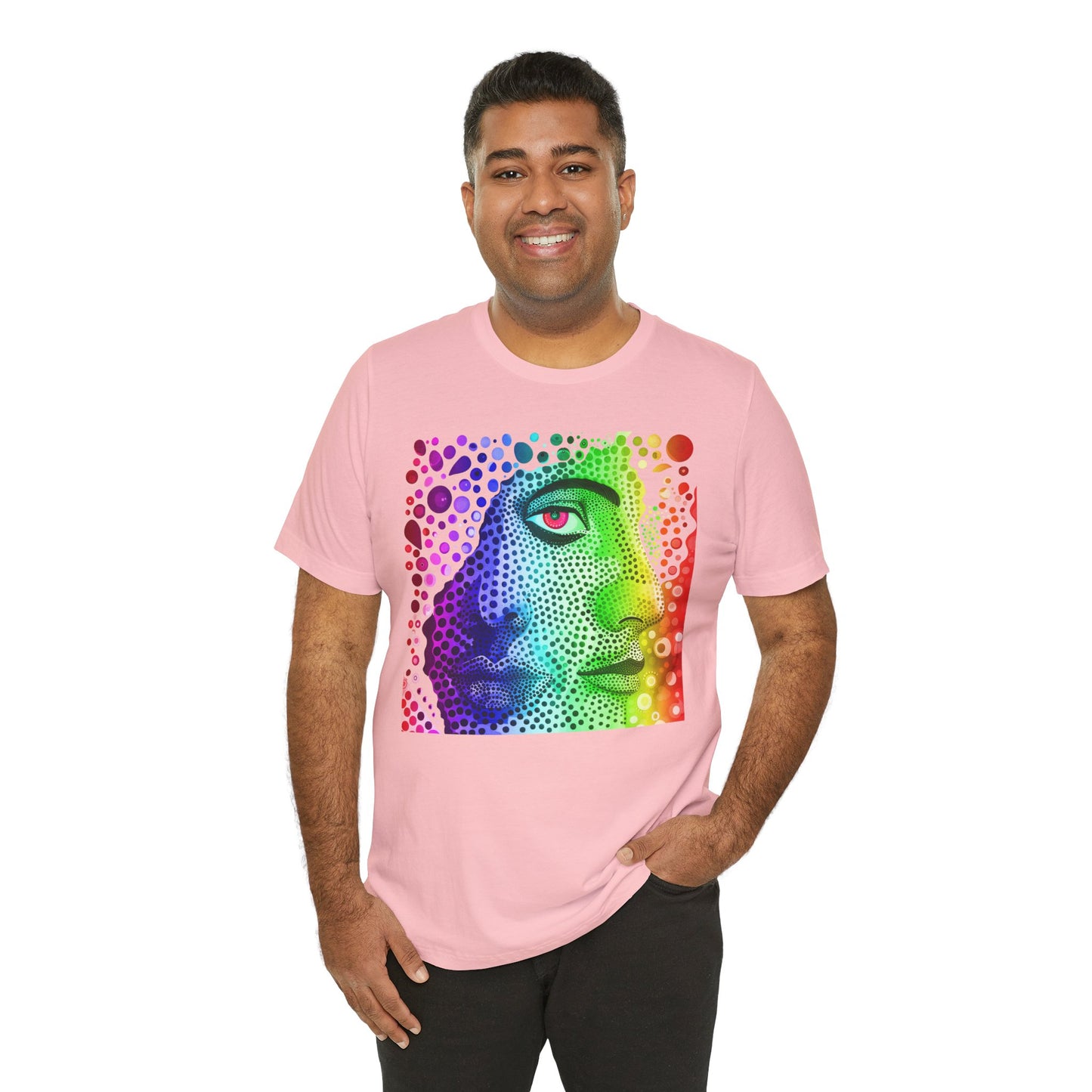 Two faced rainbow Unisex Jersey Short Sleeve Tee