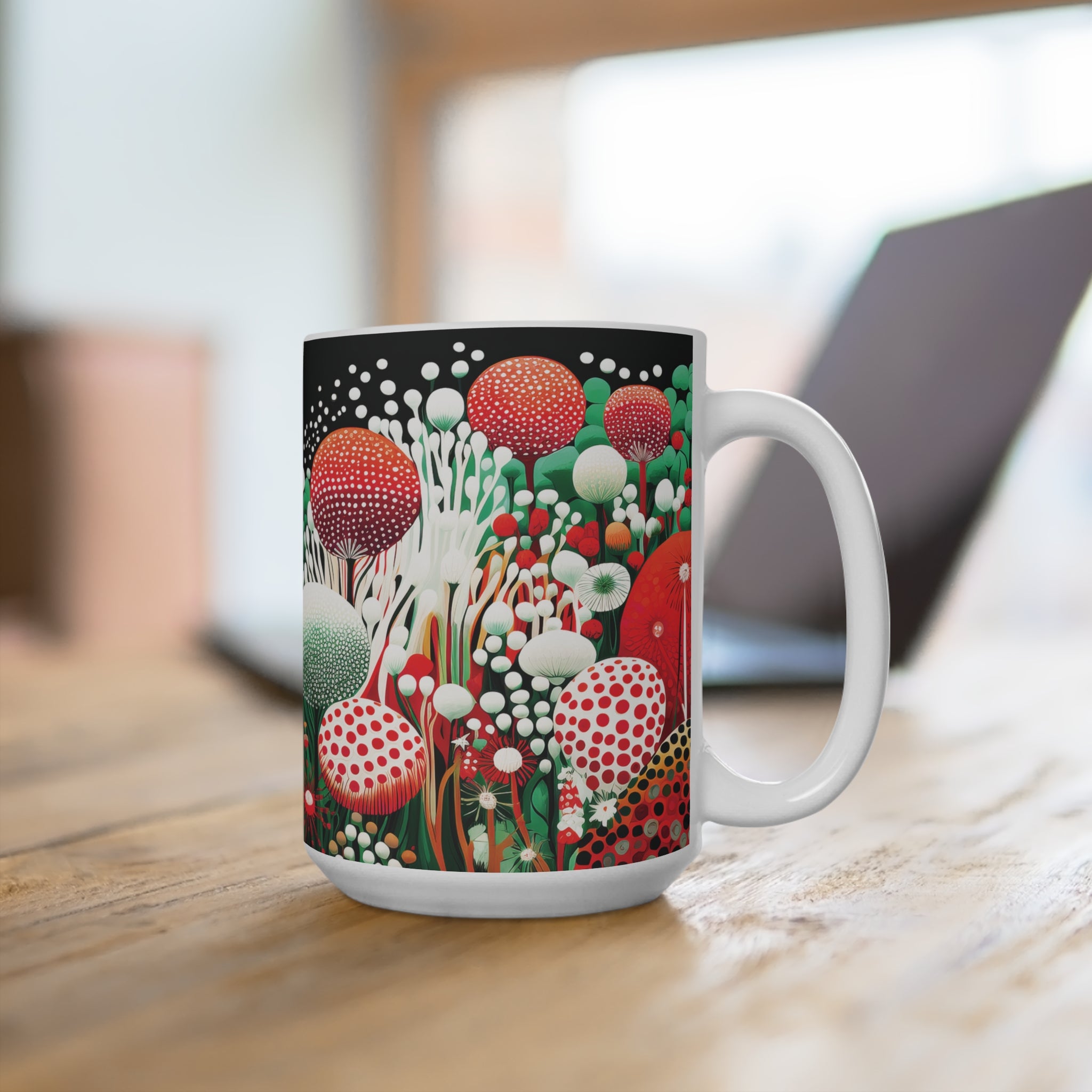 Abstract Flower Garden Mug 15oz