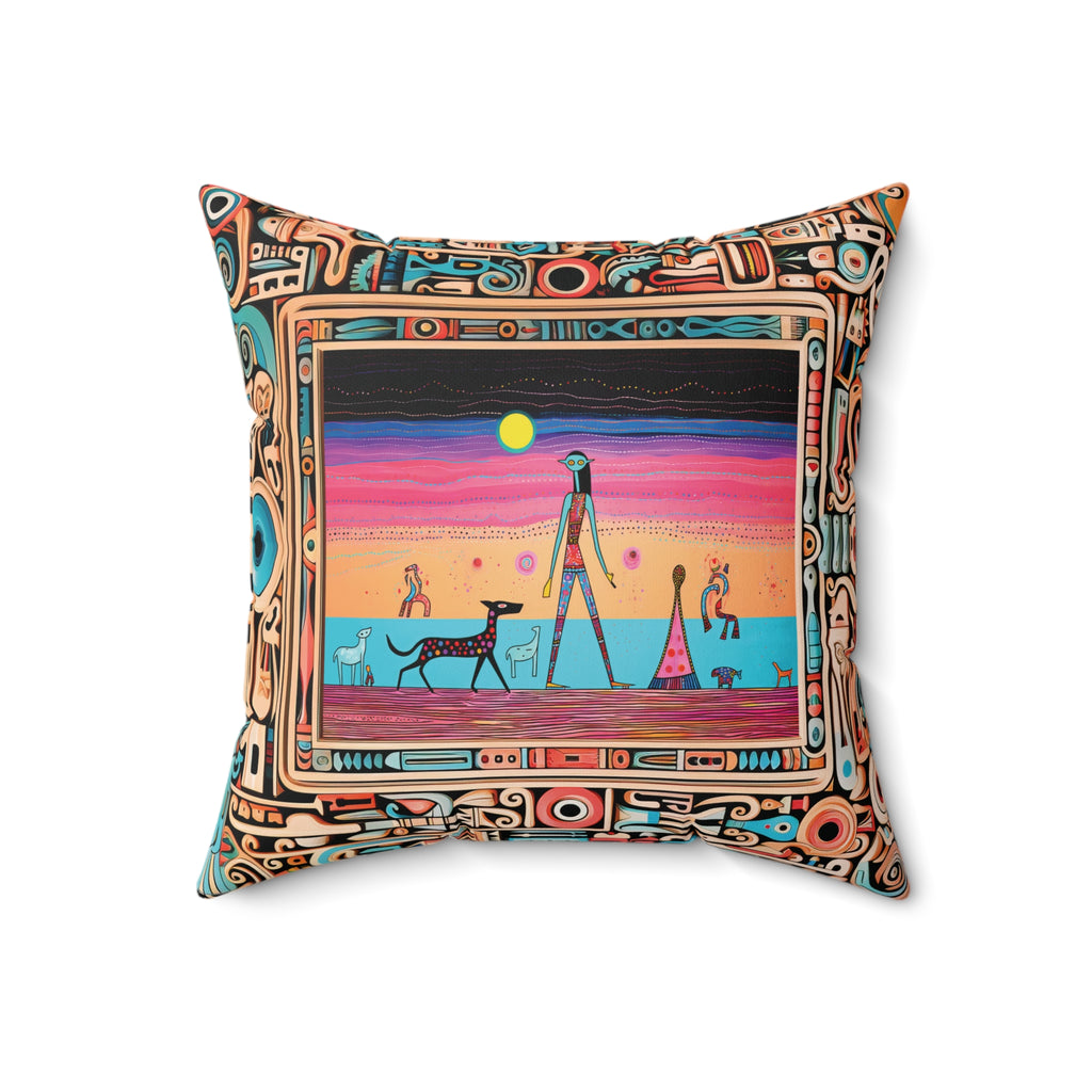 Liquid Sunset Square Pillow