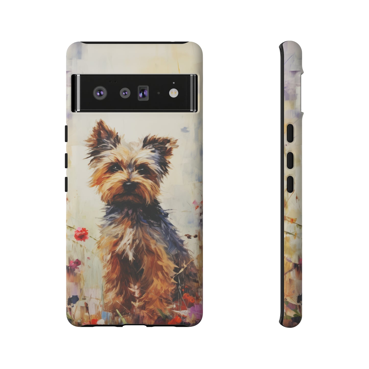 Yorkie in flowers Tough Cases