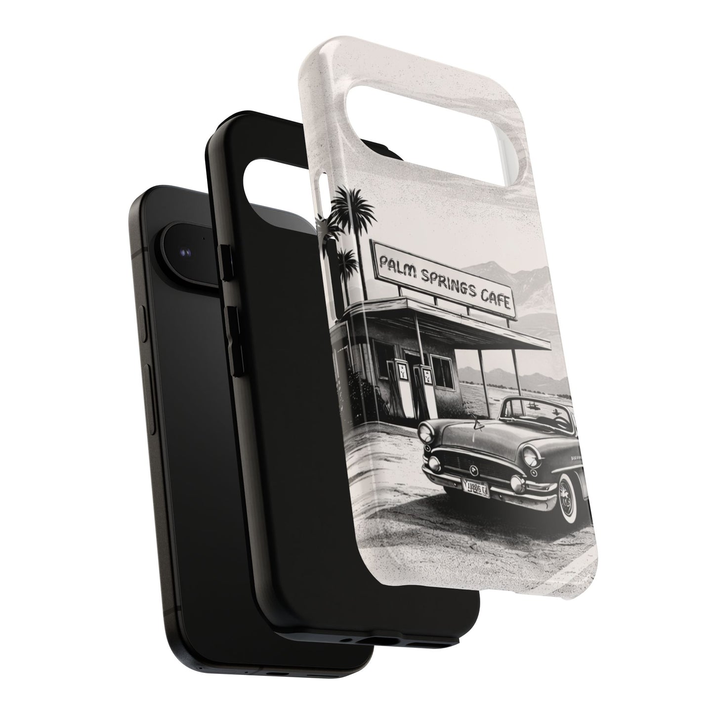 Vintage Palm Springs Cafe Phone Case – Retro Convertible Roadtrip Design
