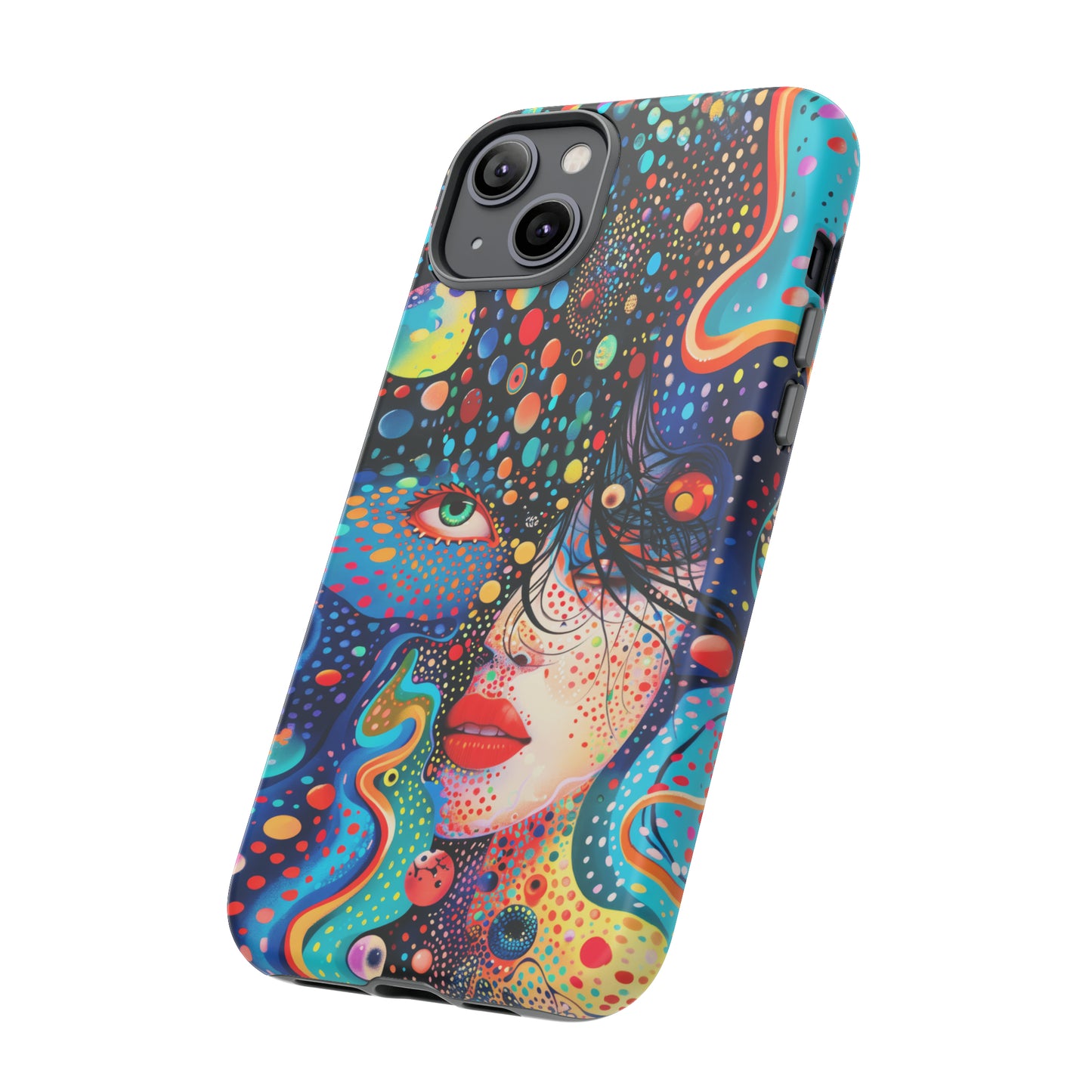 Phone Case, dream in color, Artistic design, Tough Case, Colorful whimsical flower design, iPhone 15, 14, 13, 12, 11, Samsung, Pixel