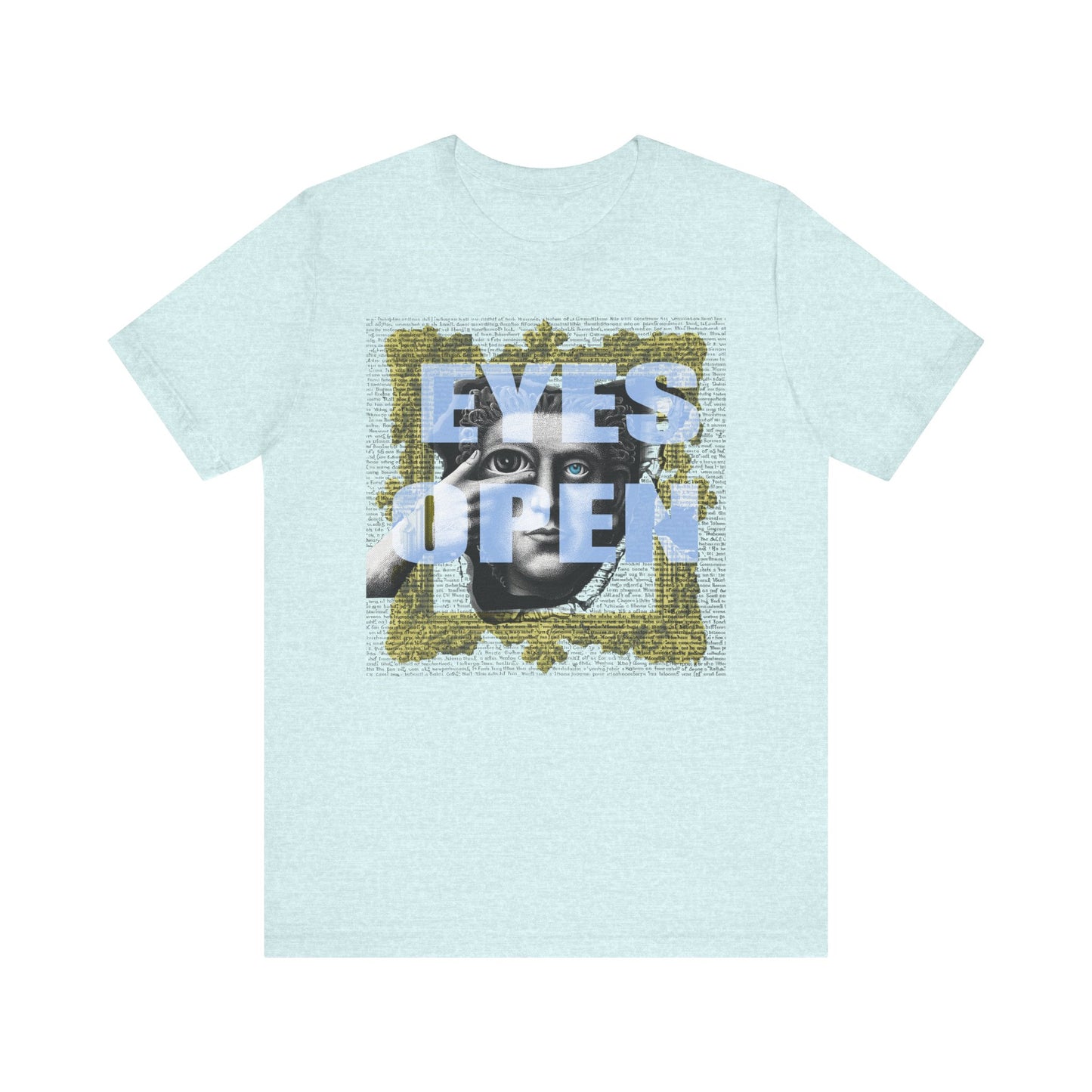 Eyes Open Graphic Tee – Surreal Pop Art Collage Shirt, Avant-Garde Streetwear, Vintage Engraving Design, Unisex Modern Fit Vintage Statue Graphic Shirt