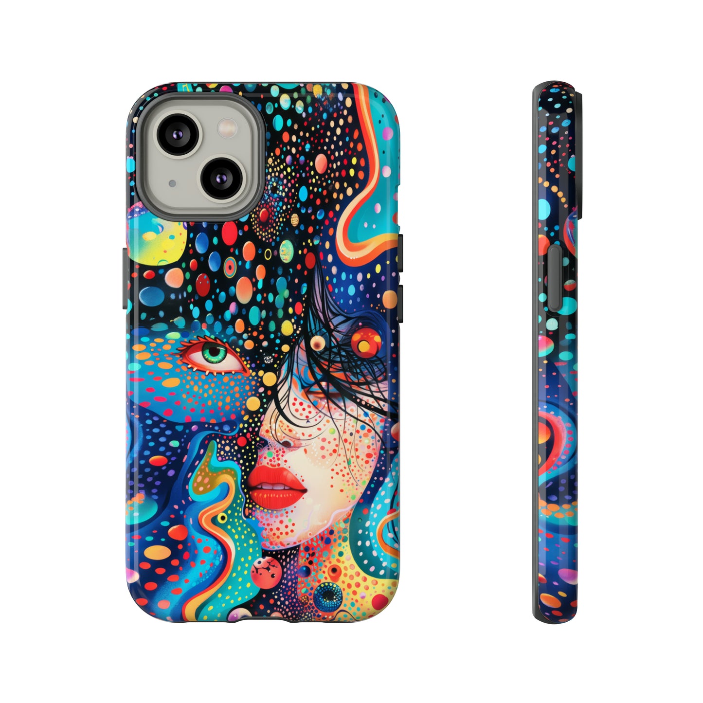 Phone Case, dream in color, Artistic design, Tough Case, Colorful whimsical flower design, iPhone 15, 14, 13, 12, 11, Samsung, Pixel