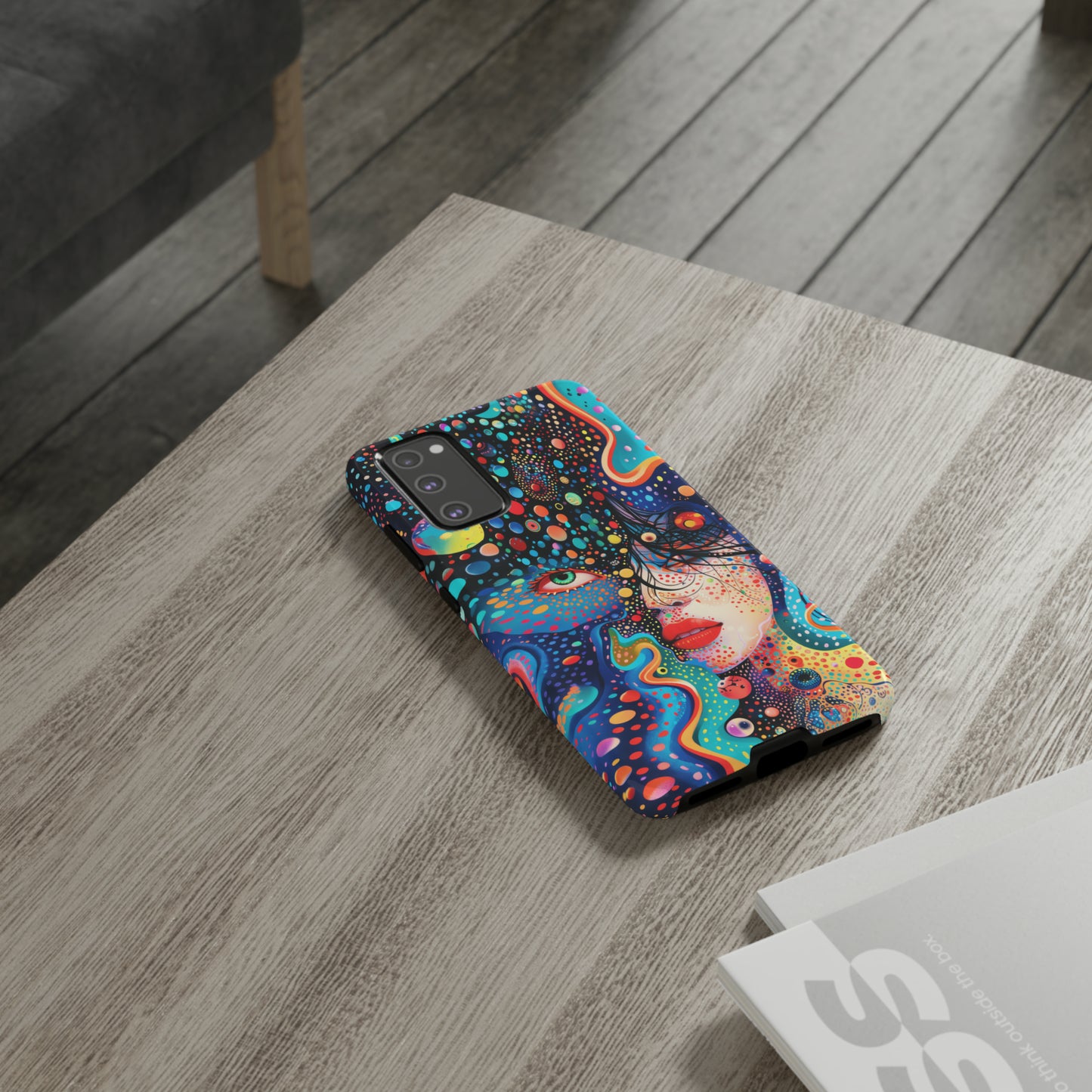 Phone Case, dream in color, Artistic design, Tough Case, Colorful whimsical flower design, iPhone 15, 14, 13, 12, 11, Samsung, Pixel