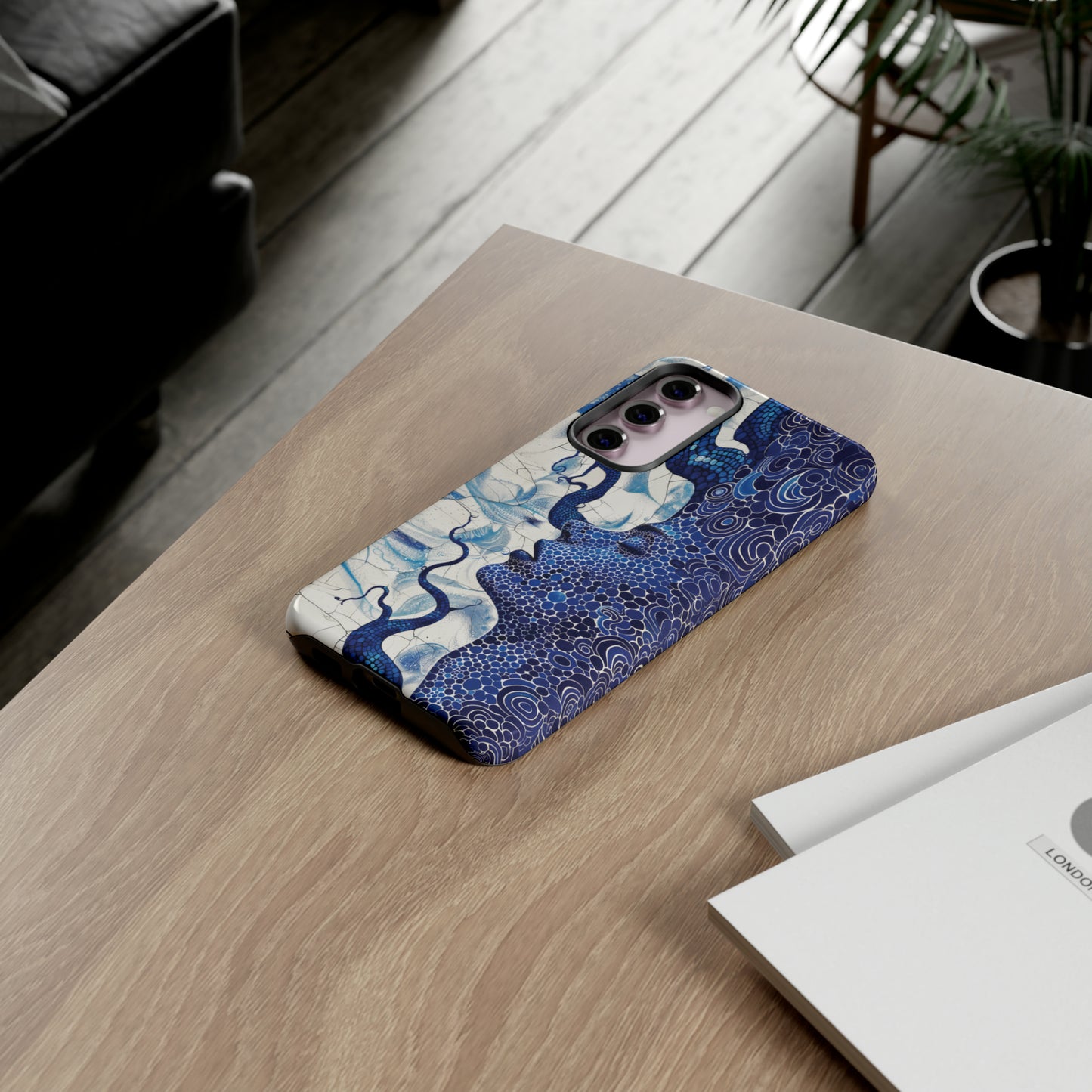 Phone Case, blue woman Artistic design, Tough Case, Colorful whimsical fantasy design, iPhone 15, 14, 13, 12, 11, Samsung, Pixel