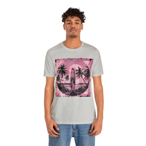 Pink vintage surfboard Unisex Jersey Short Sleeve Tee