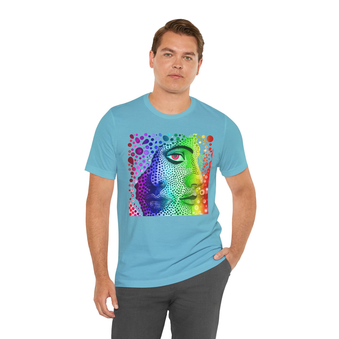 Two faced rainbow Unisex Jersey Short Sleeve Tee
