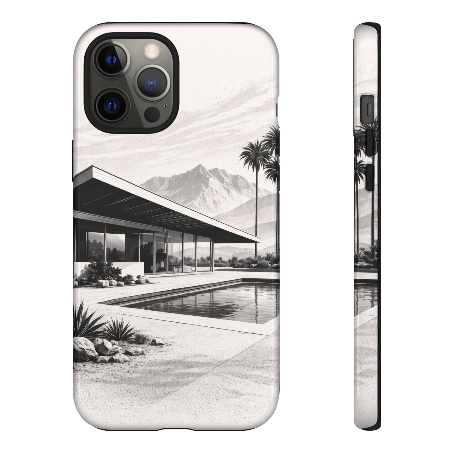 Mid-Century Palm Springs Phone Case – Retro Modern Desert House Design