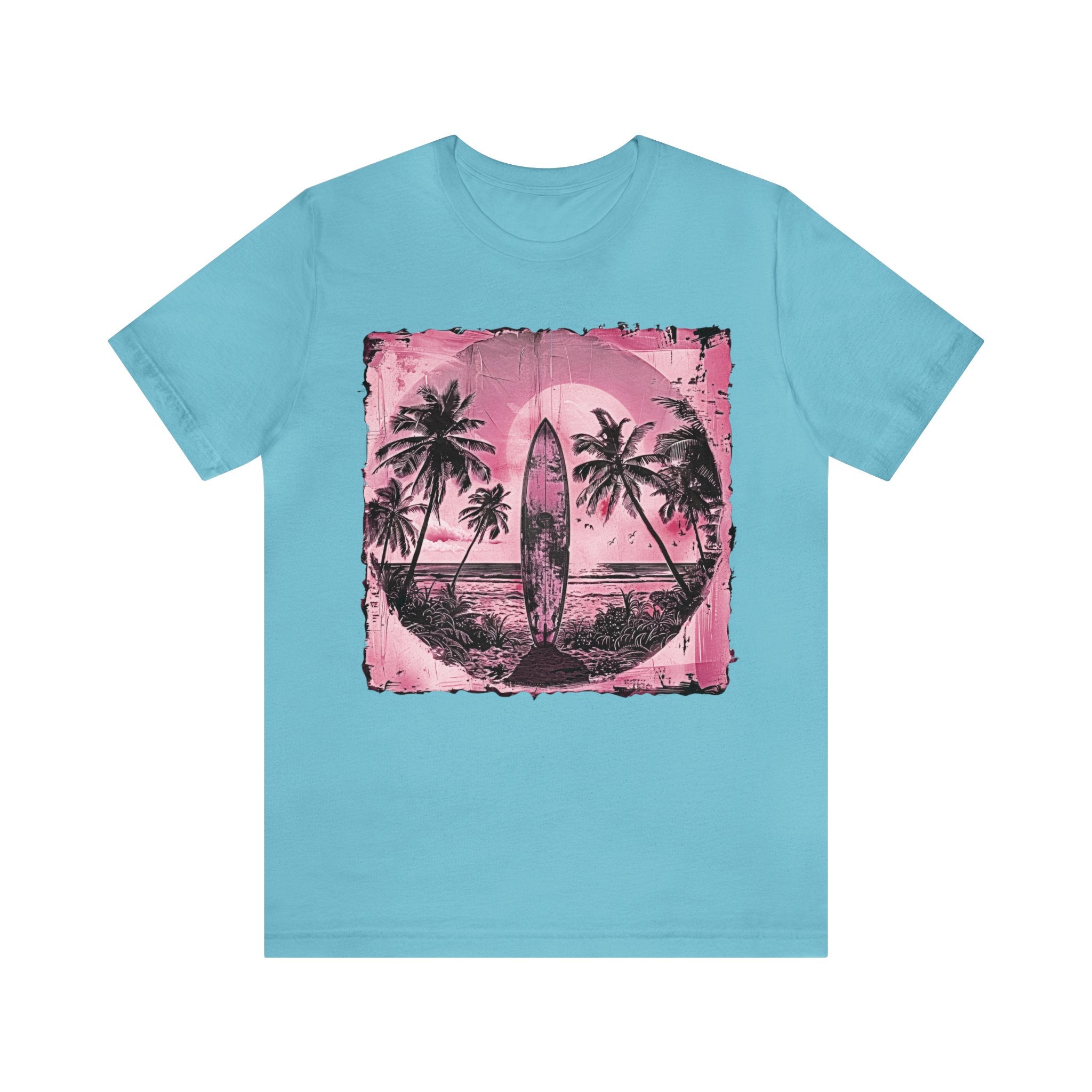 Pink vintage surfboard Unisex Jersey Short Sleeve Tee