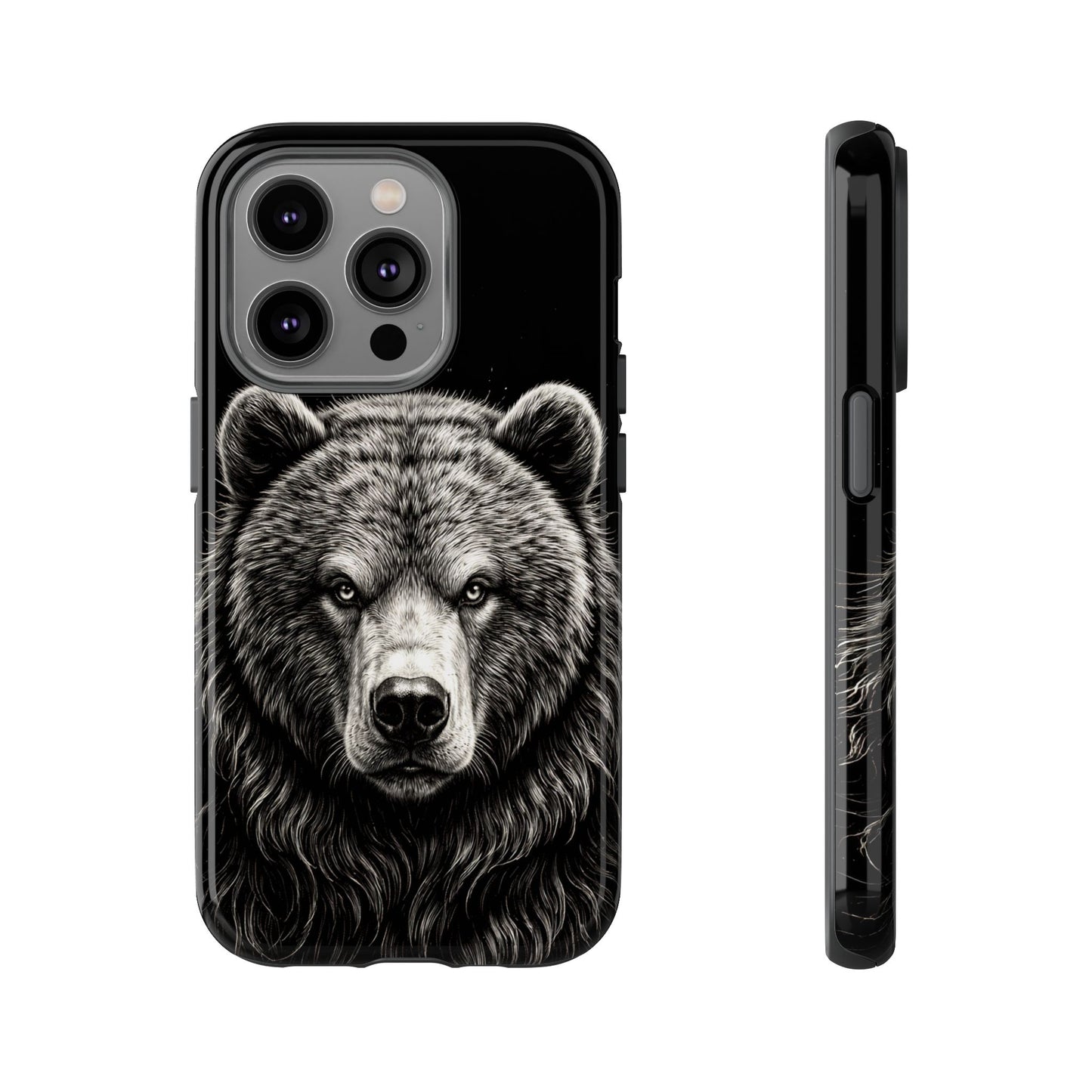 Sketch of a Bear Face Tough Phone Case – Rugged Wild Bear Phone Cover