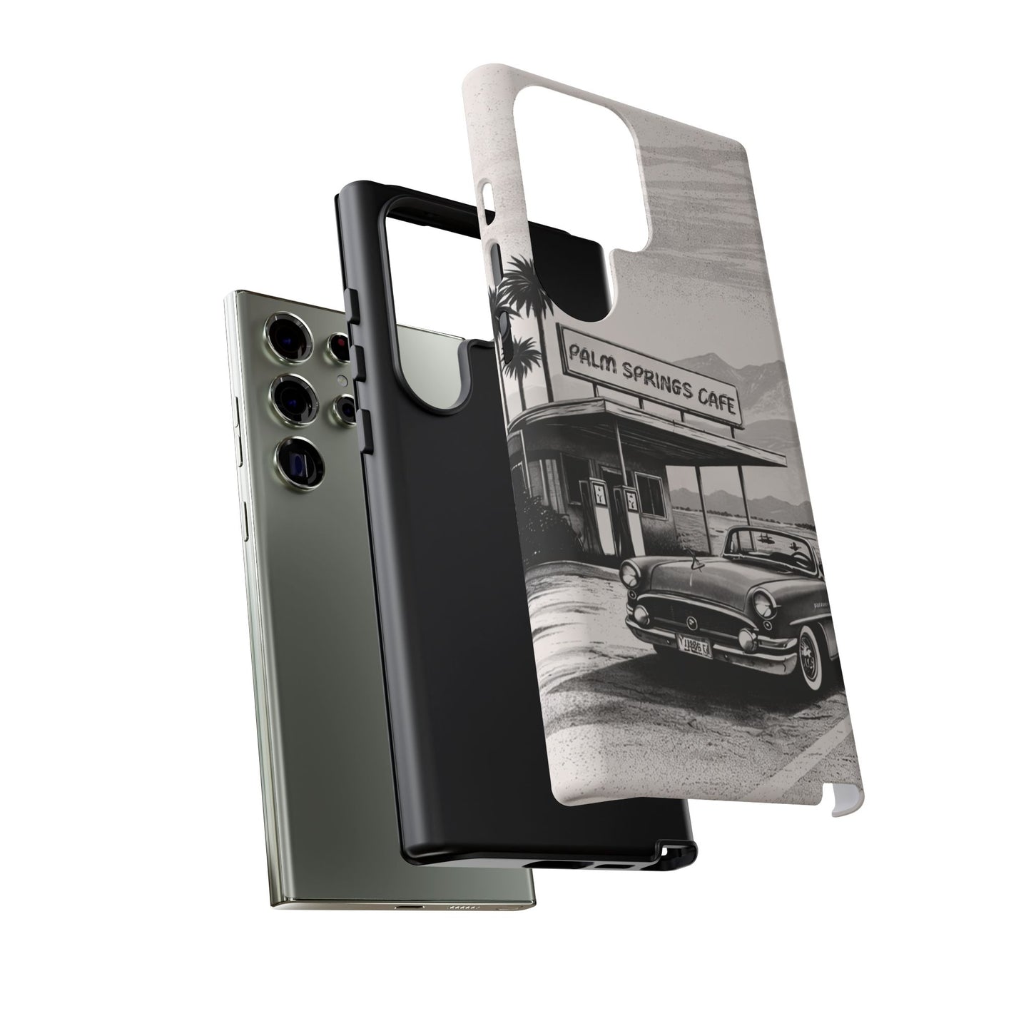 Vintage Palm Springs Cafe Phone Case – Retro Convertible Roadtrip Design