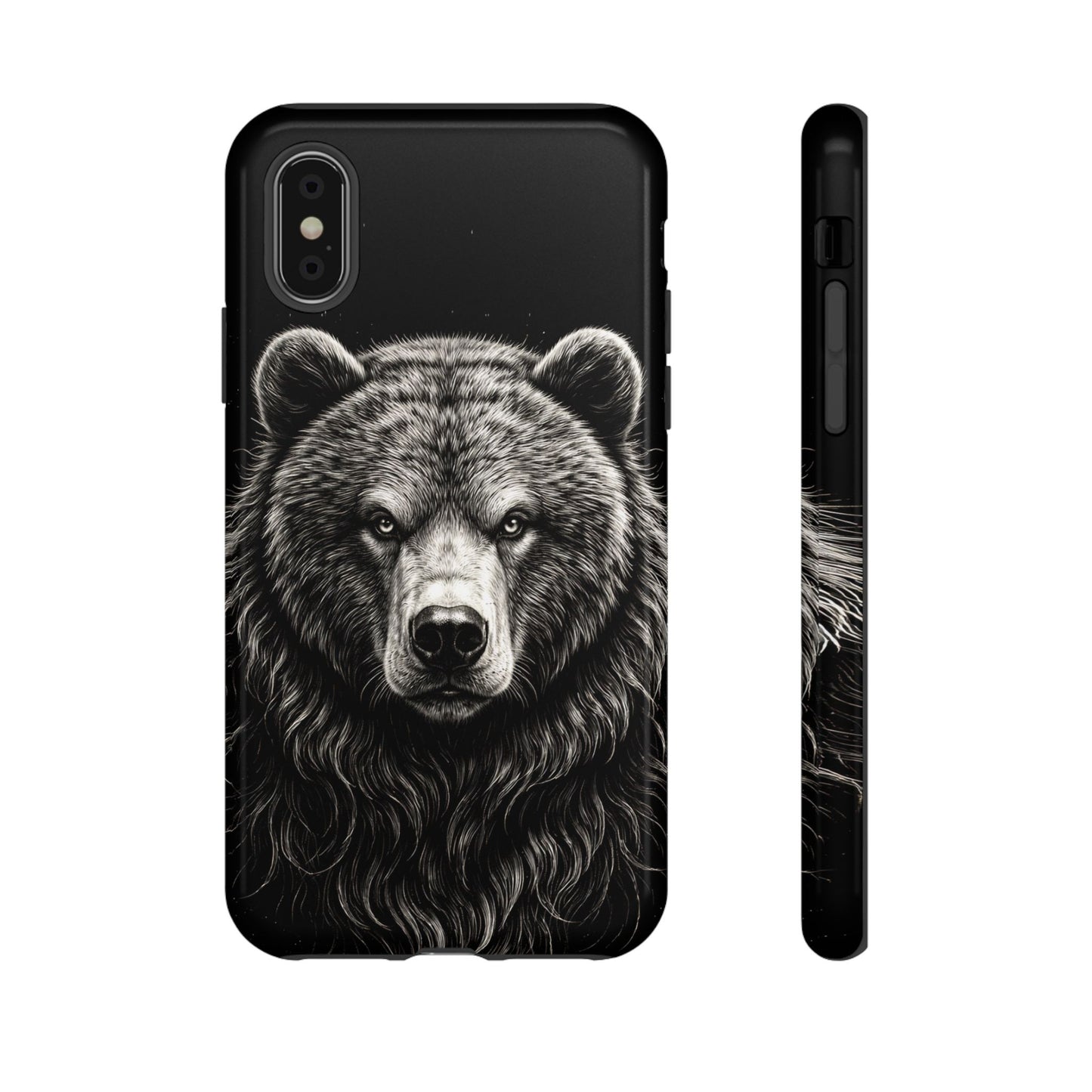 Sketch of a Bear Face Tough Phone Case – Rugged Wild Bear Phone Cover
