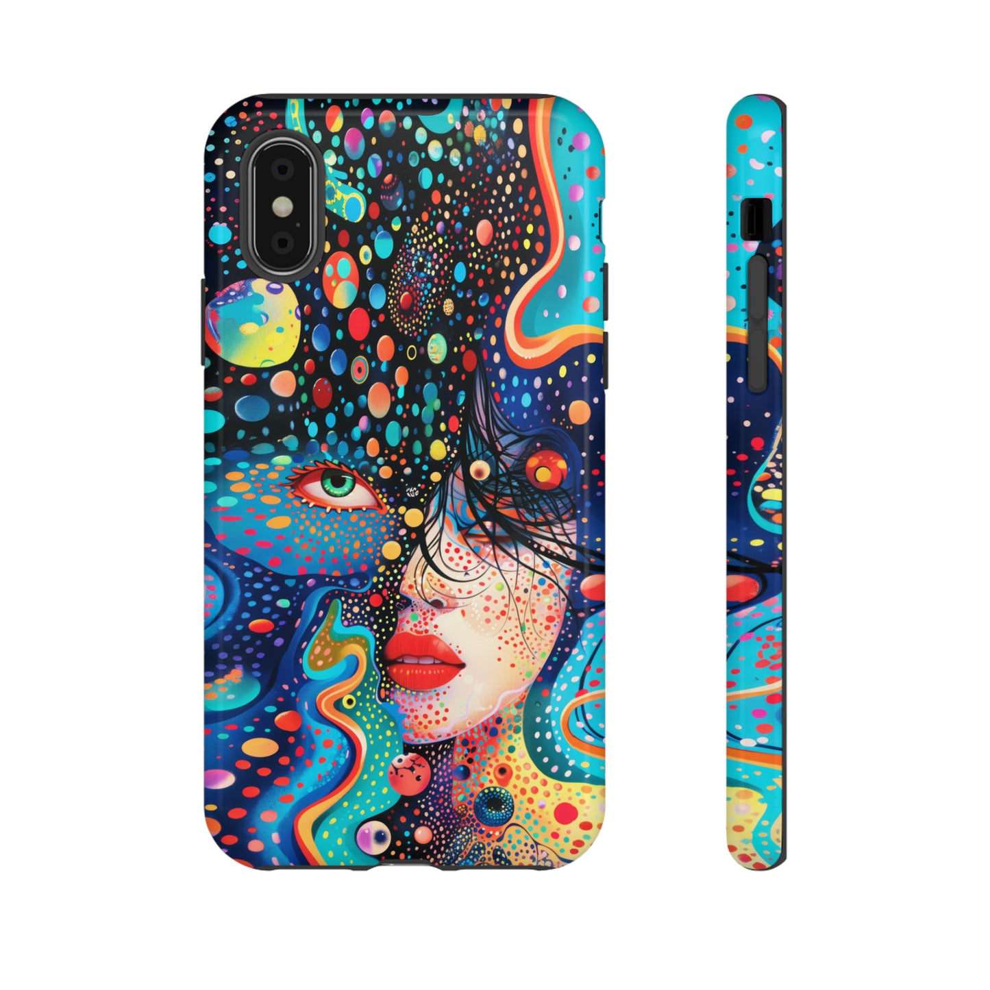 Phone Case, dream in color, Artistic design, Tough Case, Colorful whimsical flower design, iPhone 15, 14, 13, 12, 11, Samsung, Pixel