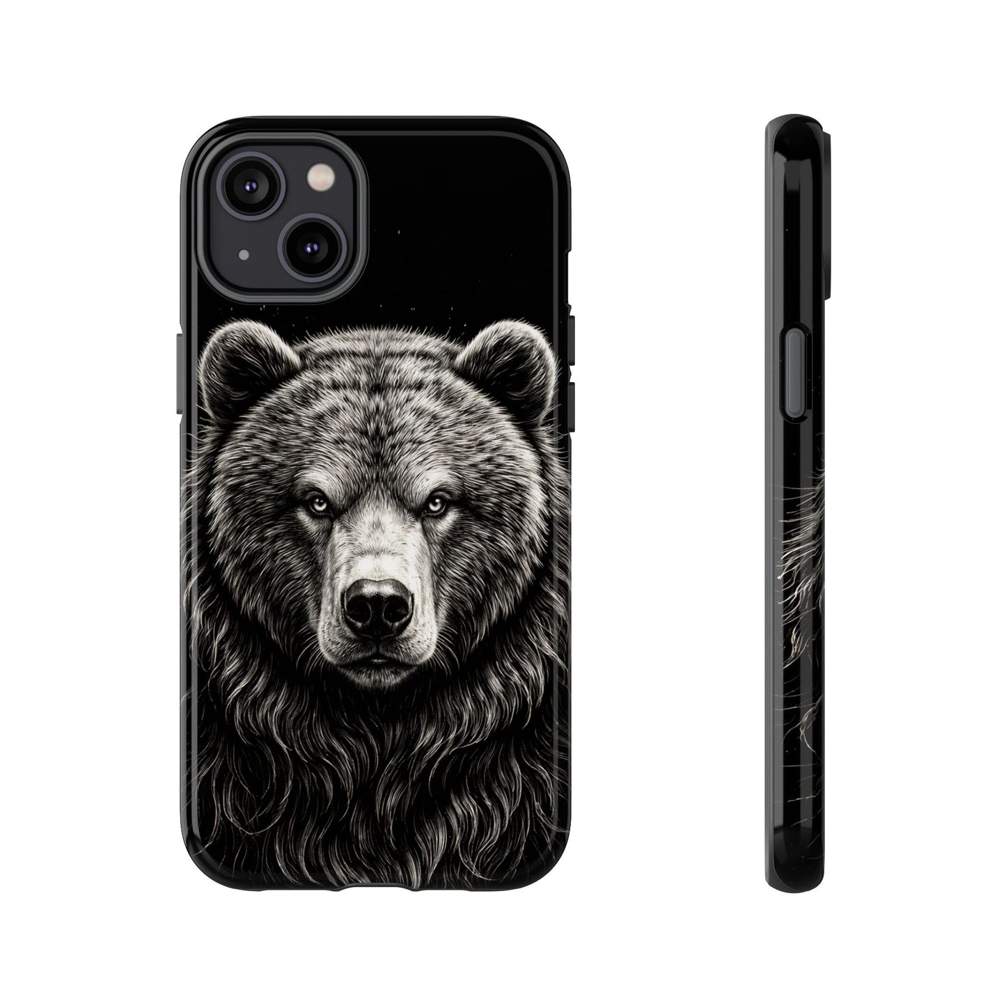 Sketch of a Bear Face Tough Phone Case – Rugged Wild Bear Phone Cover