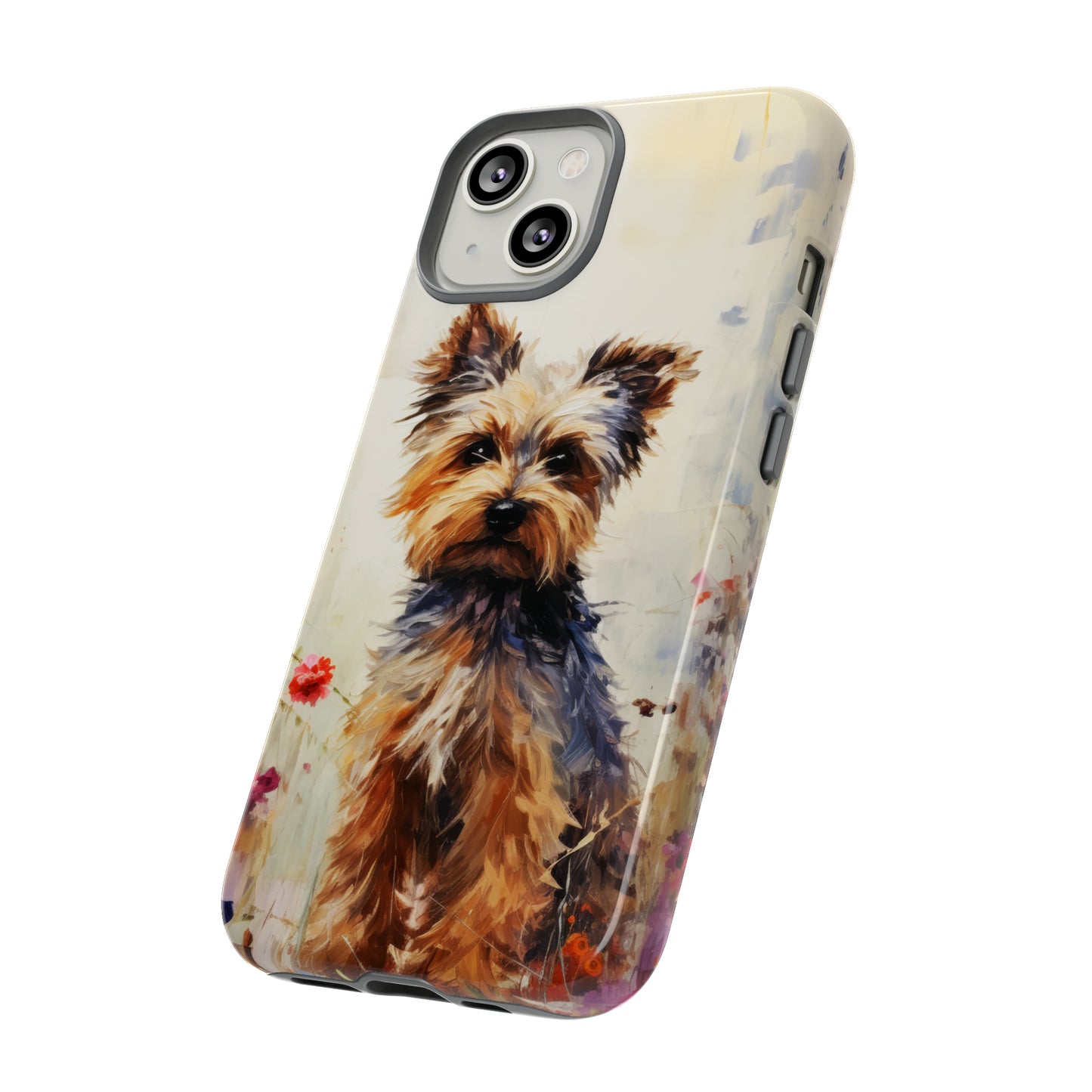 Yorkie in flowers Tough Cases