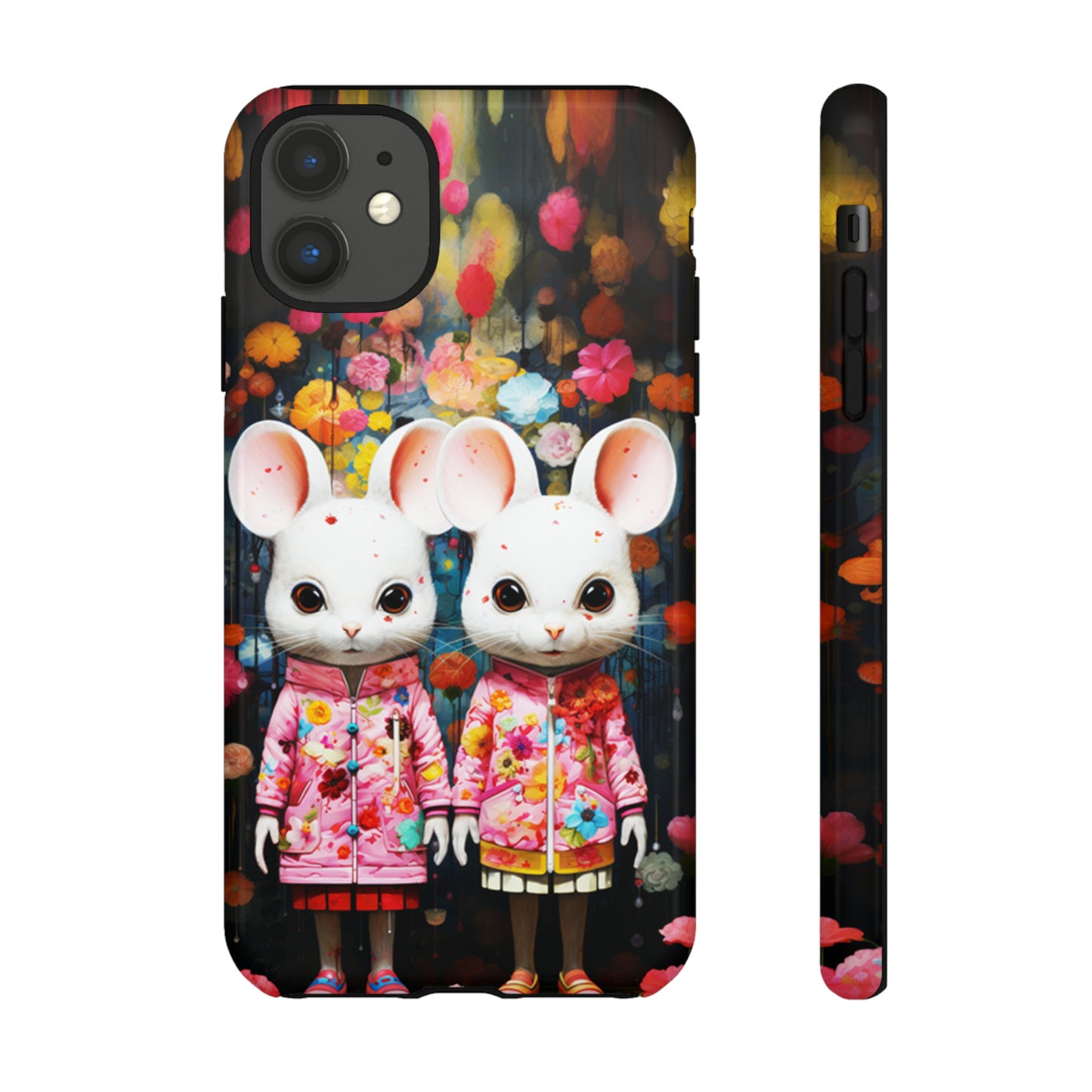 Two mice and flowers Tough Cases
