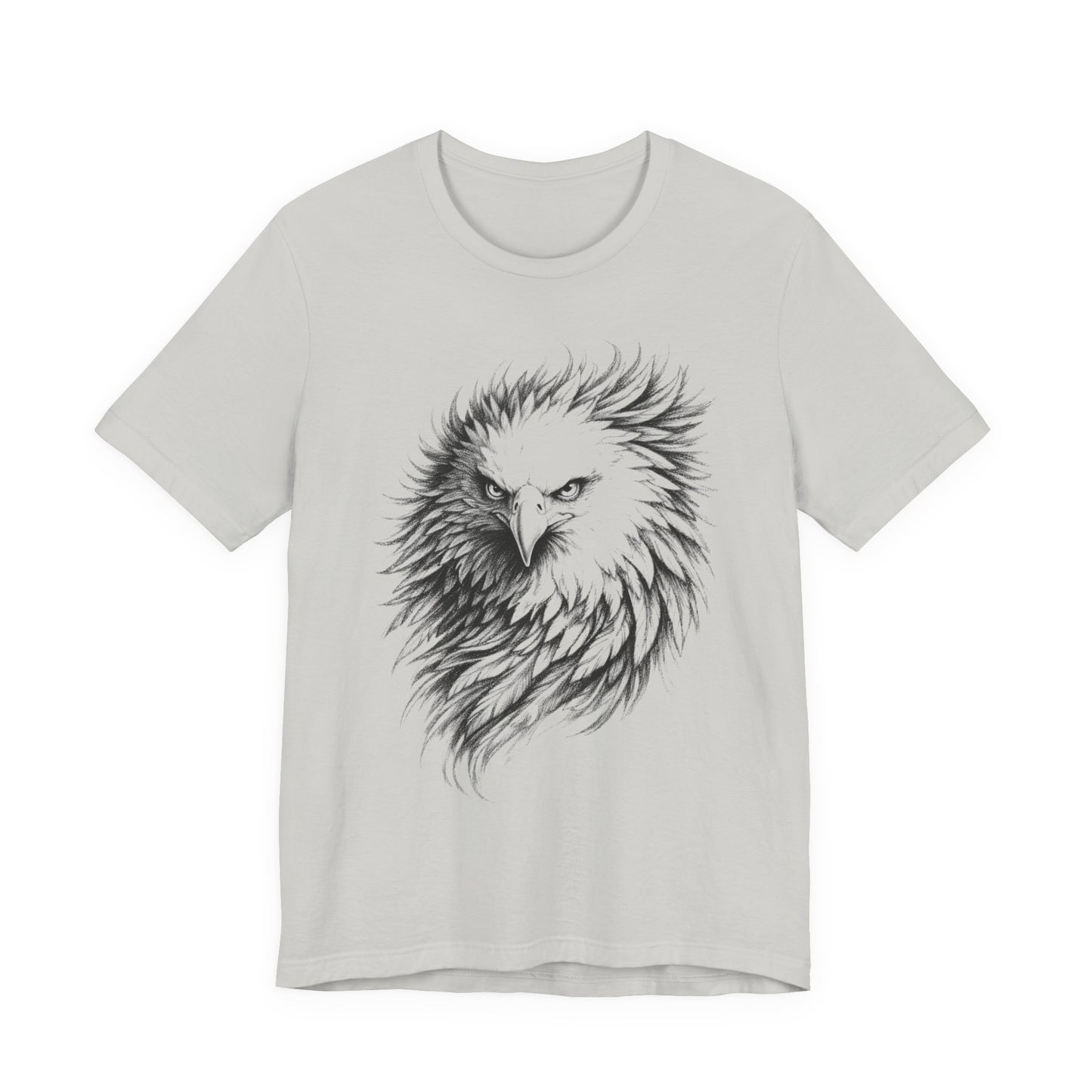 Eagle Head Sketch Tee — Detailed Black & White Bald Eagle Illustration in charcoal T-Shirt