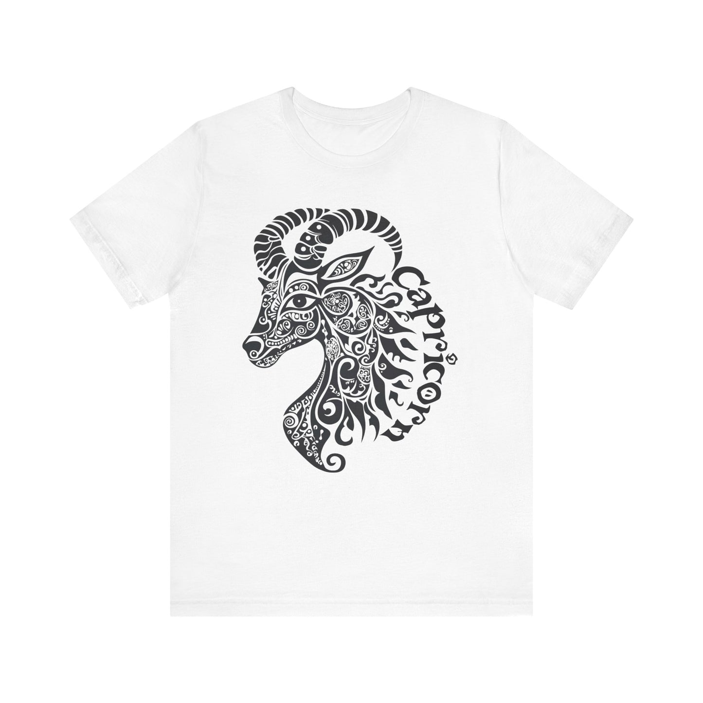 Capricorn with black graphic Unisex Jersey Short Sleeve Tee