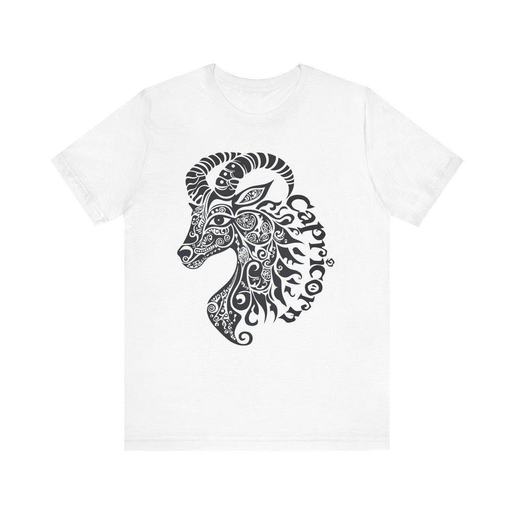 Capricorn with black graphic Unisex Jersey Short Sleeve Tee