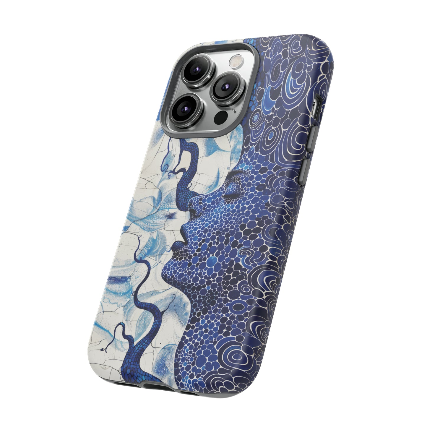 Phone Case, blue woman Artistic design, Tough Case, Colorful whimsical fantasy design, iPhone 15, 14, 13, 12, 11, Samsung, Pixel
