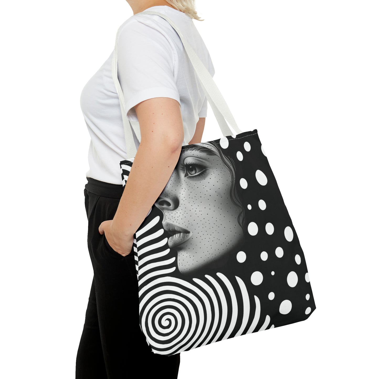 Black & white swirl Tote Bag in 3 sizes