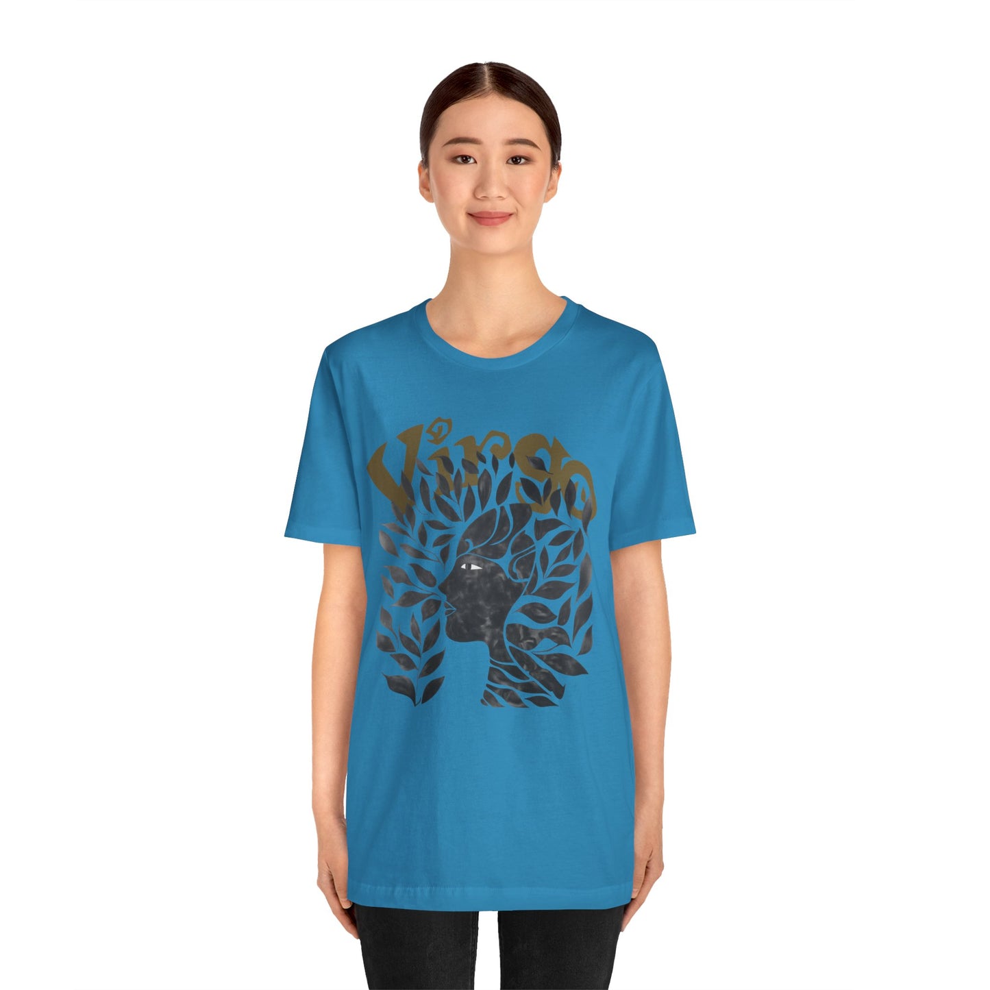Virgo Black graphic Unisex Jersey Short Sleeve Tee