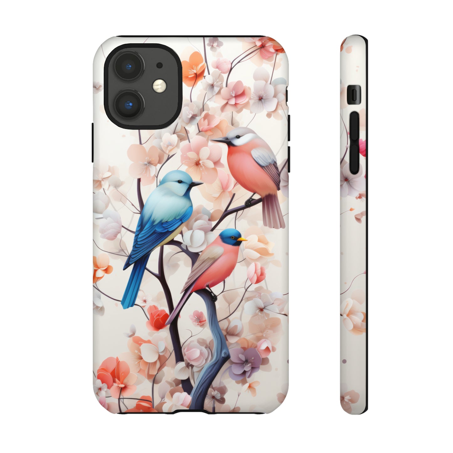 Three birds on a branch water color Tough Cases