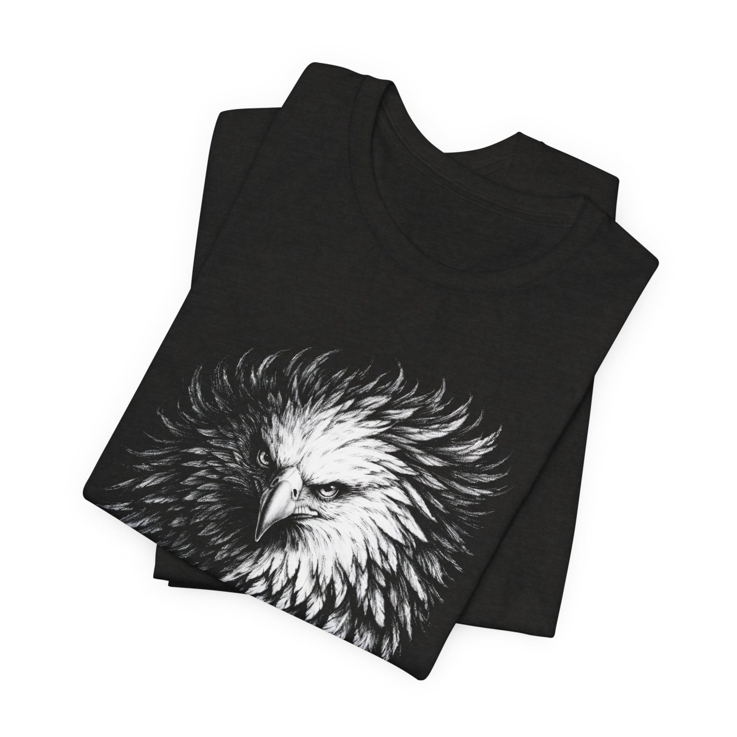 Eagle Head Feather Art T-Shirt in a chalk style, Majestic Eagle Illustration Tee